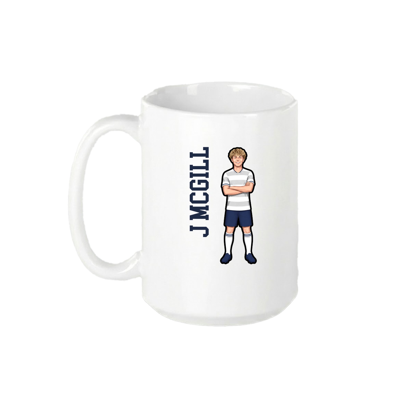 15oz Coffee Mug — Name Vertical in White