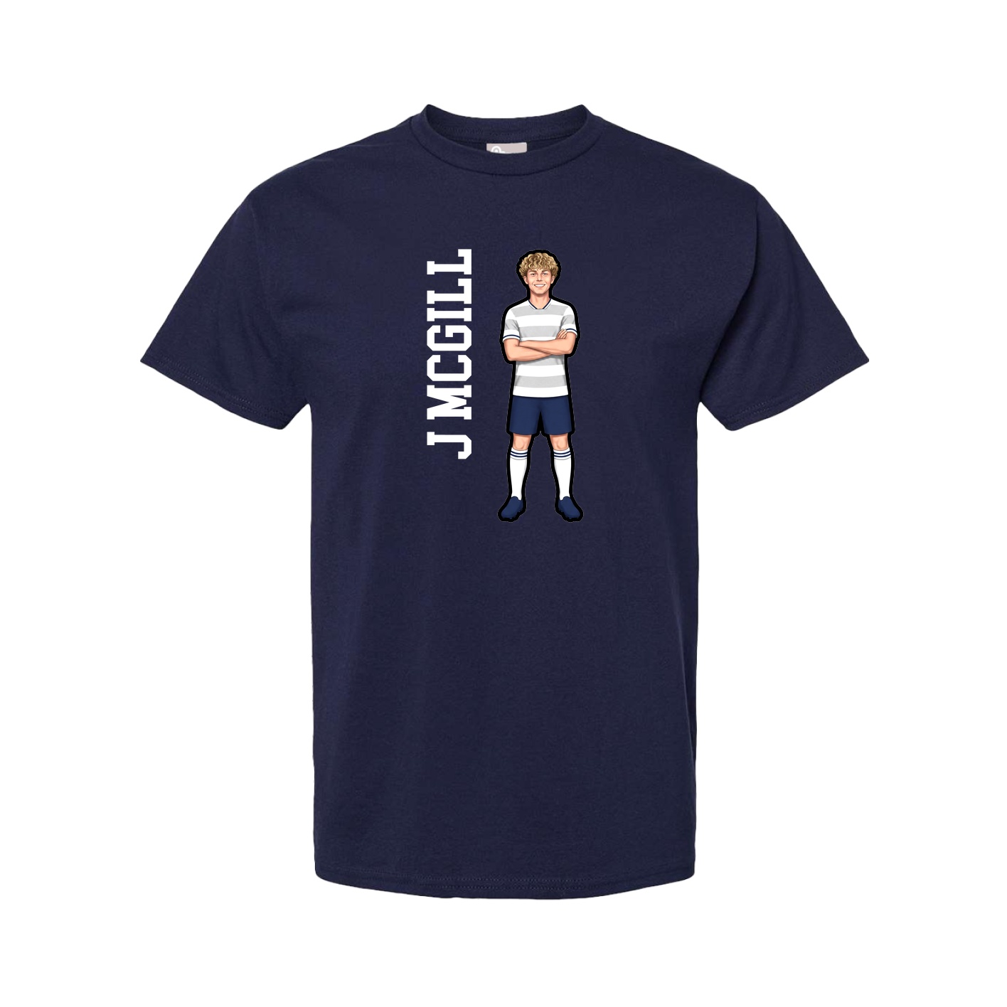 Tee — Name Vertical in Navy
