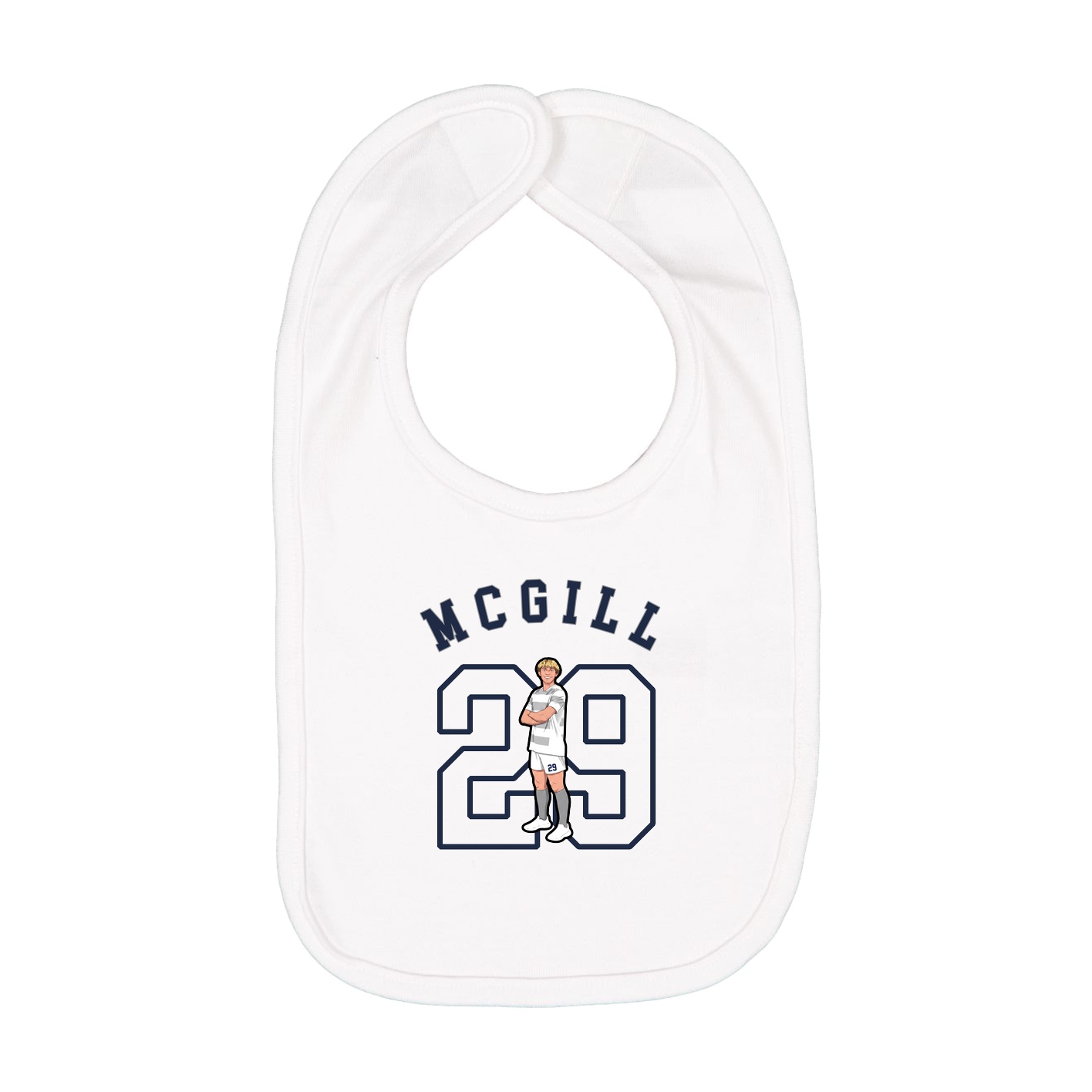 Infant Bib — Shirsey Arch in White
