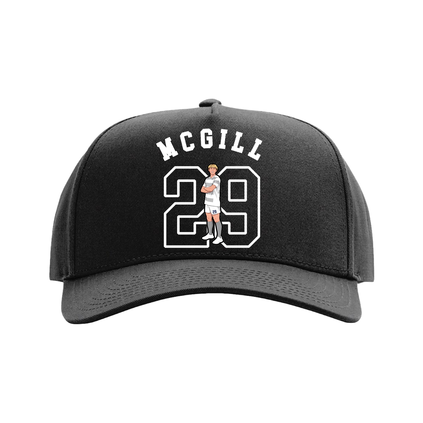 Full Fabric Five-Panel Champ Cap — Shirsey Arch in Black