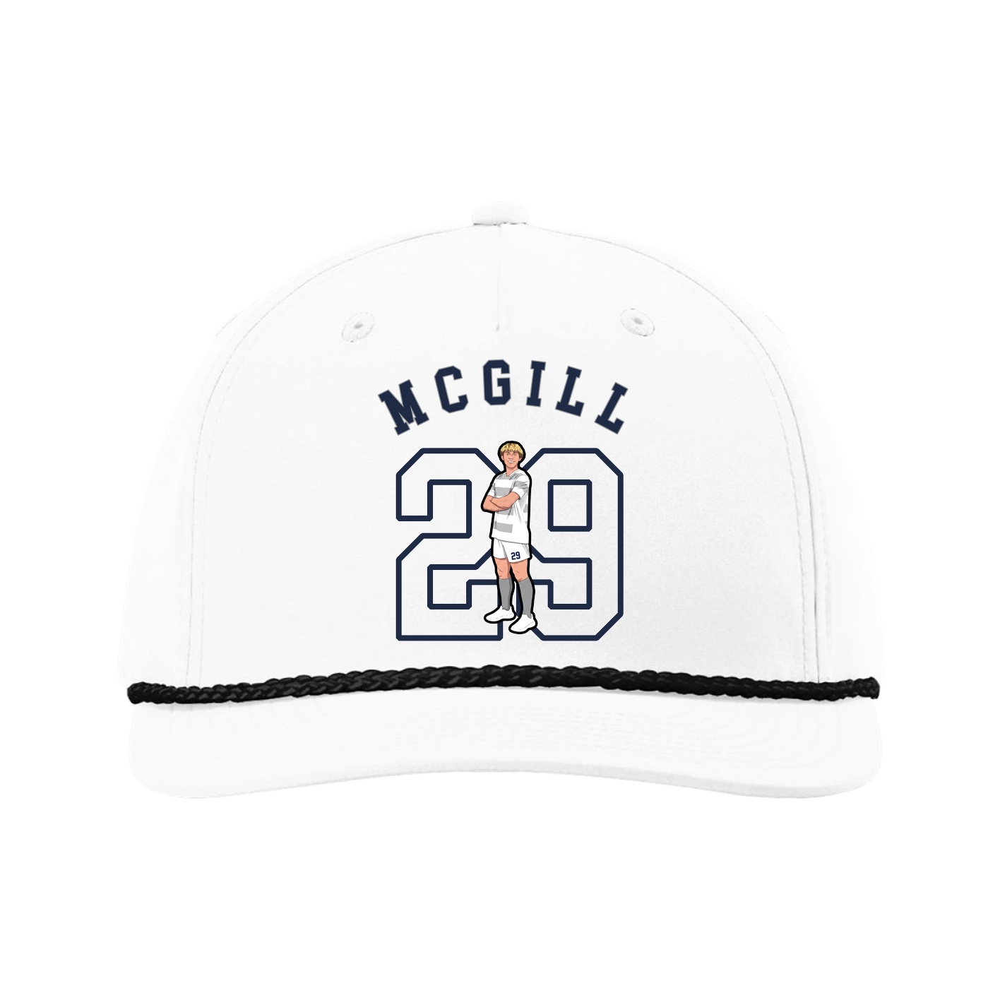 Five-Panel Classic Rope Cap — Shirsey Arch in White