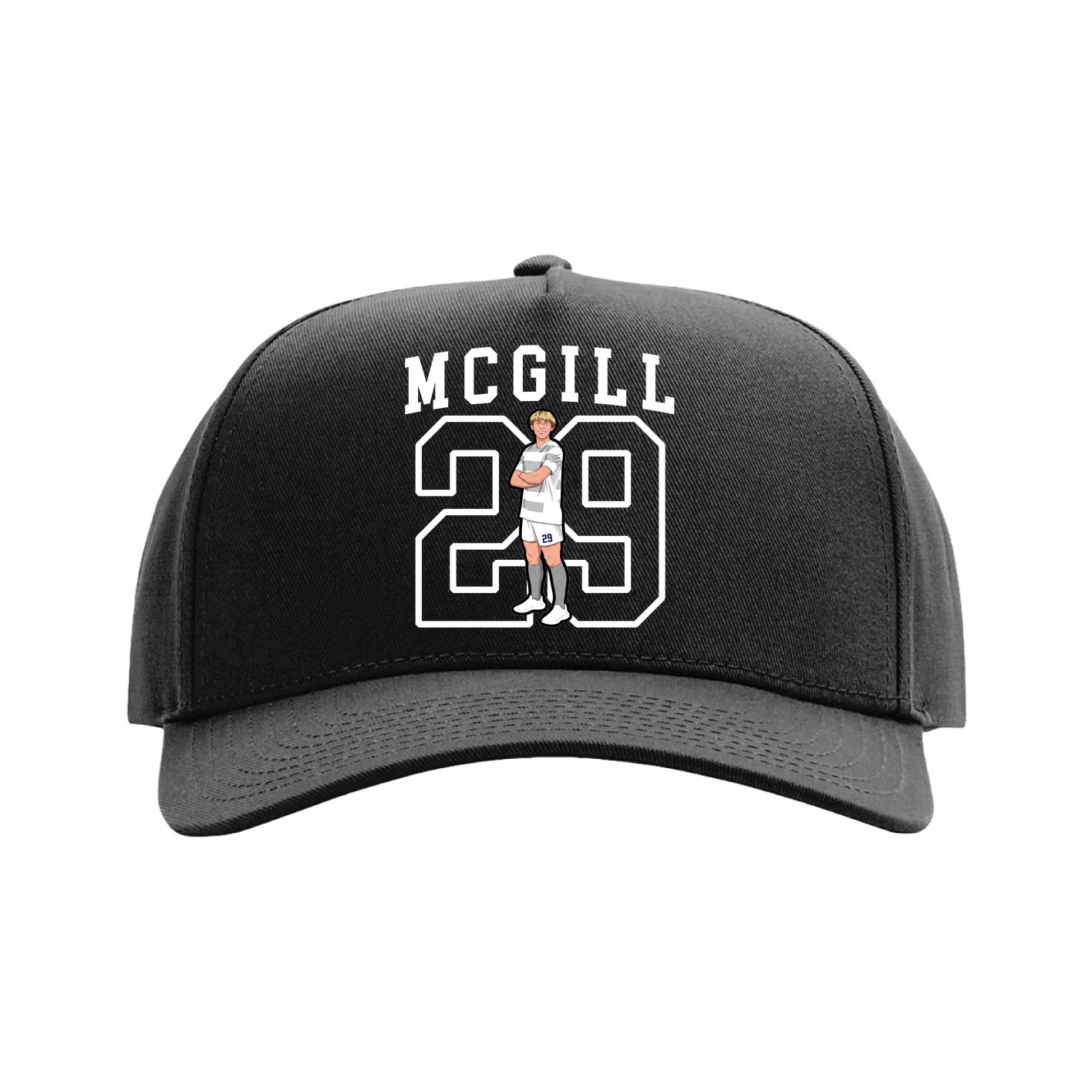 Full Fabric Five-Panel Champ Cap — Shirsey in Black