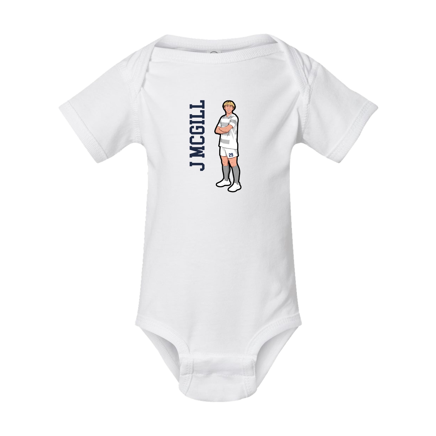 Baby Onesie — Name Vertical in White