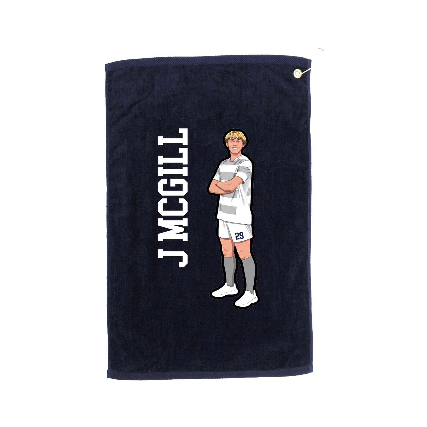 Golf Towel — Name Vertical in Navy