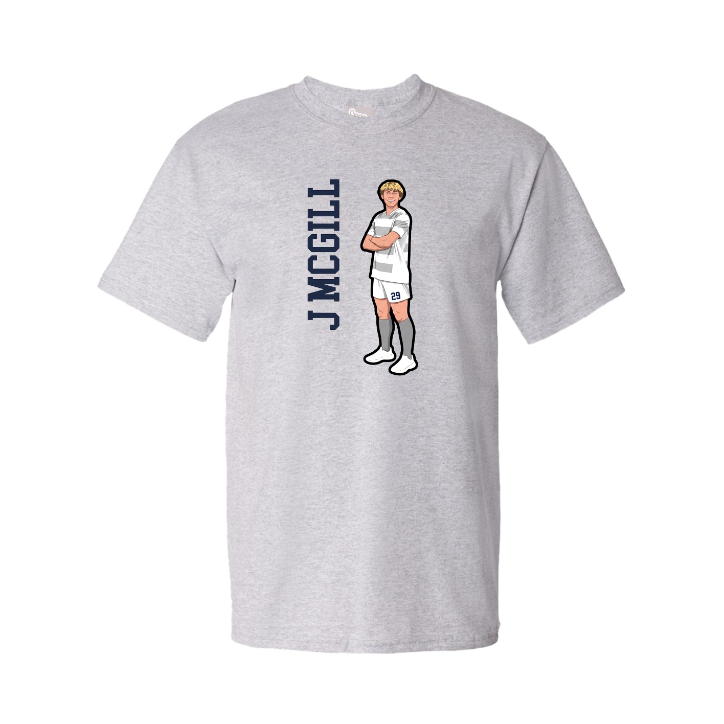 Tee — Name Vertical in Grey