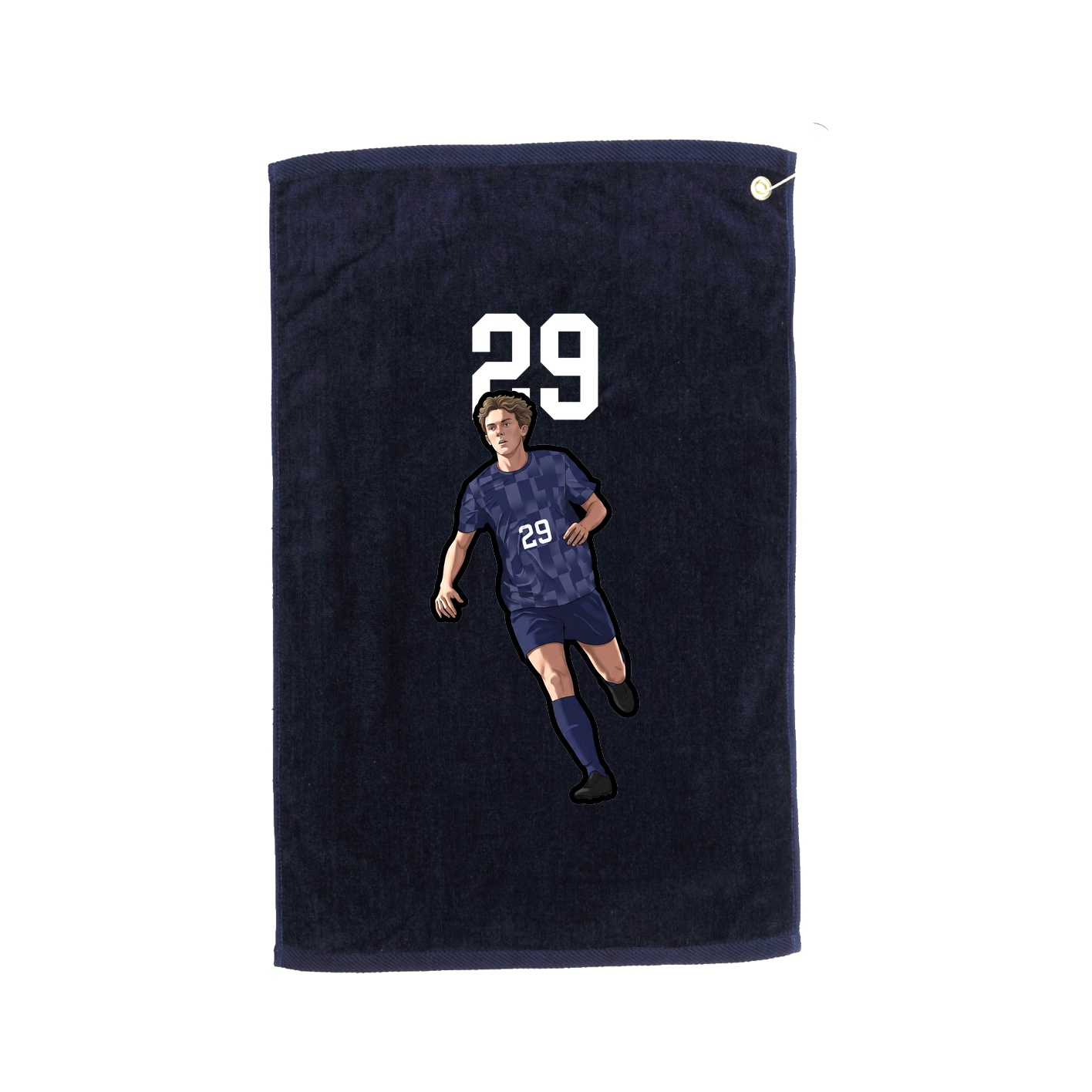 Golf Towel — Number Top in Navy