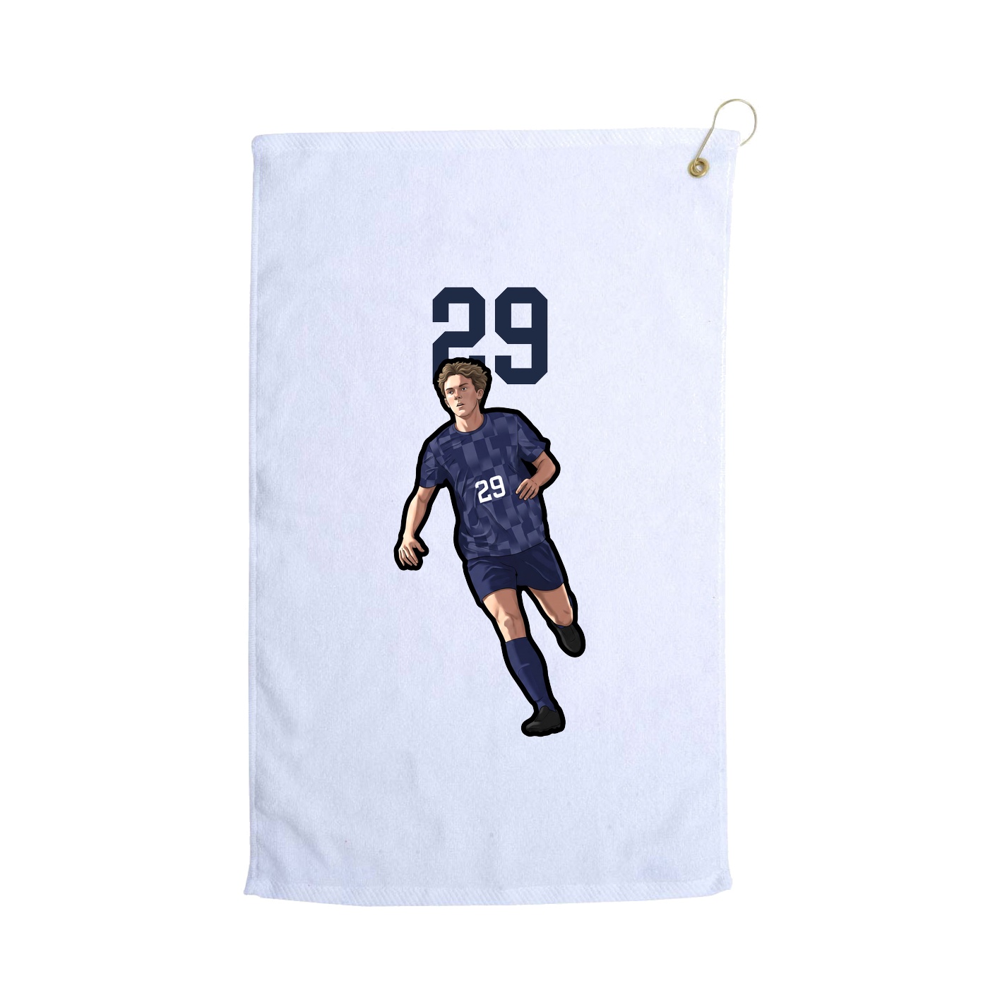 Golf Towel — Number Top in White