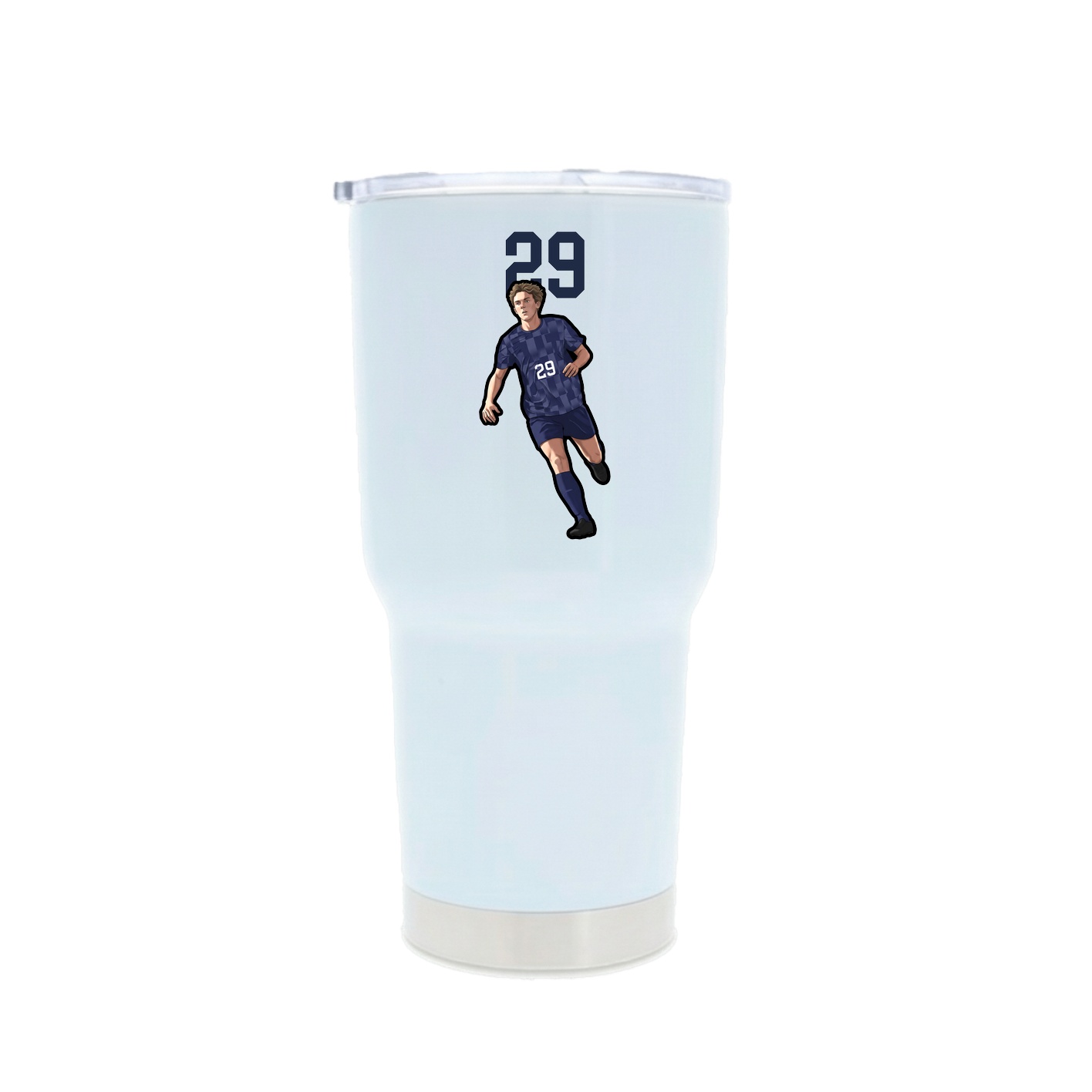 30oz Stainless Steel Tumbler — Number Top in White