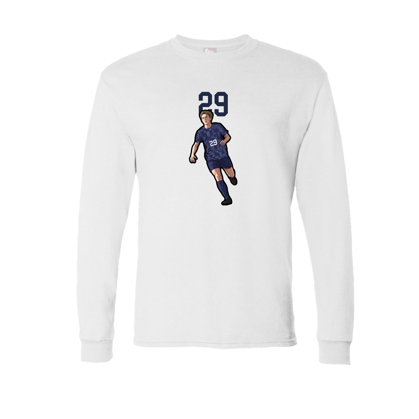 Long Sleeve Tee — Number Top in White