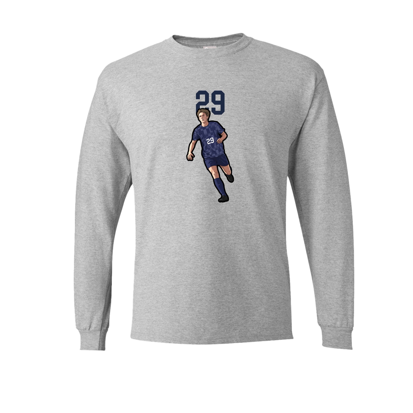 Long Sleeve Tee — Number Top in Grey