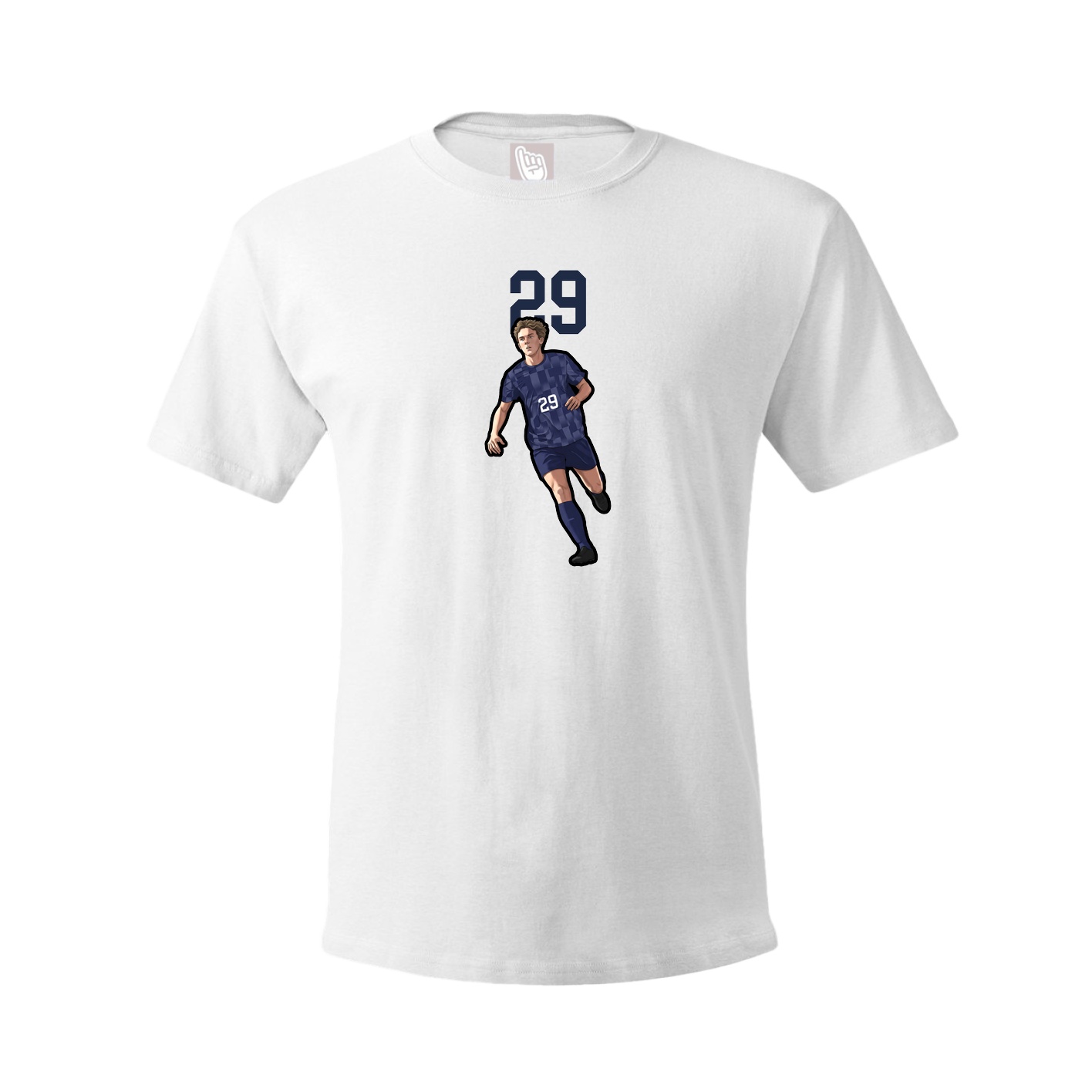Youth Tee — Number Top in White