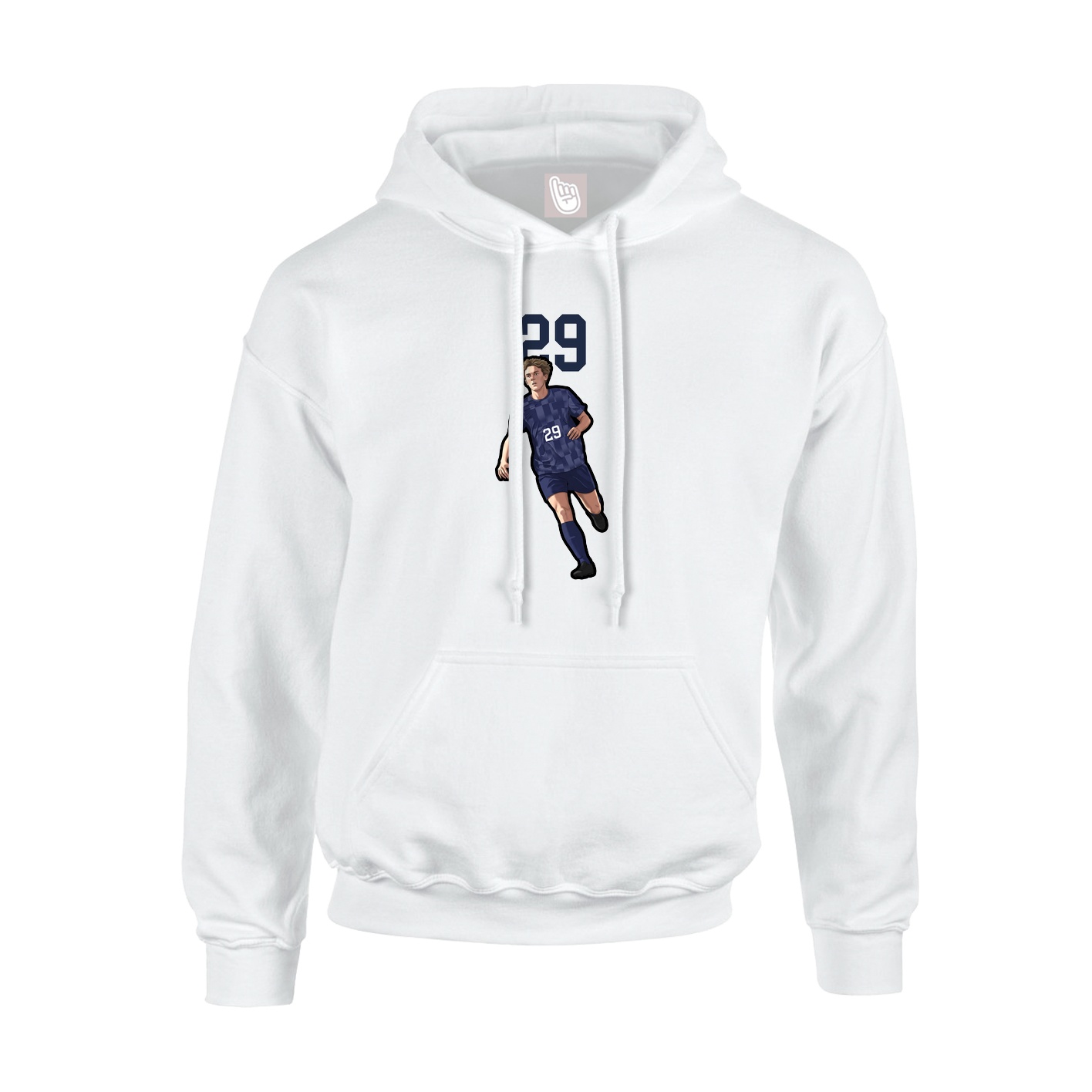 Hoodie — Number Top in White