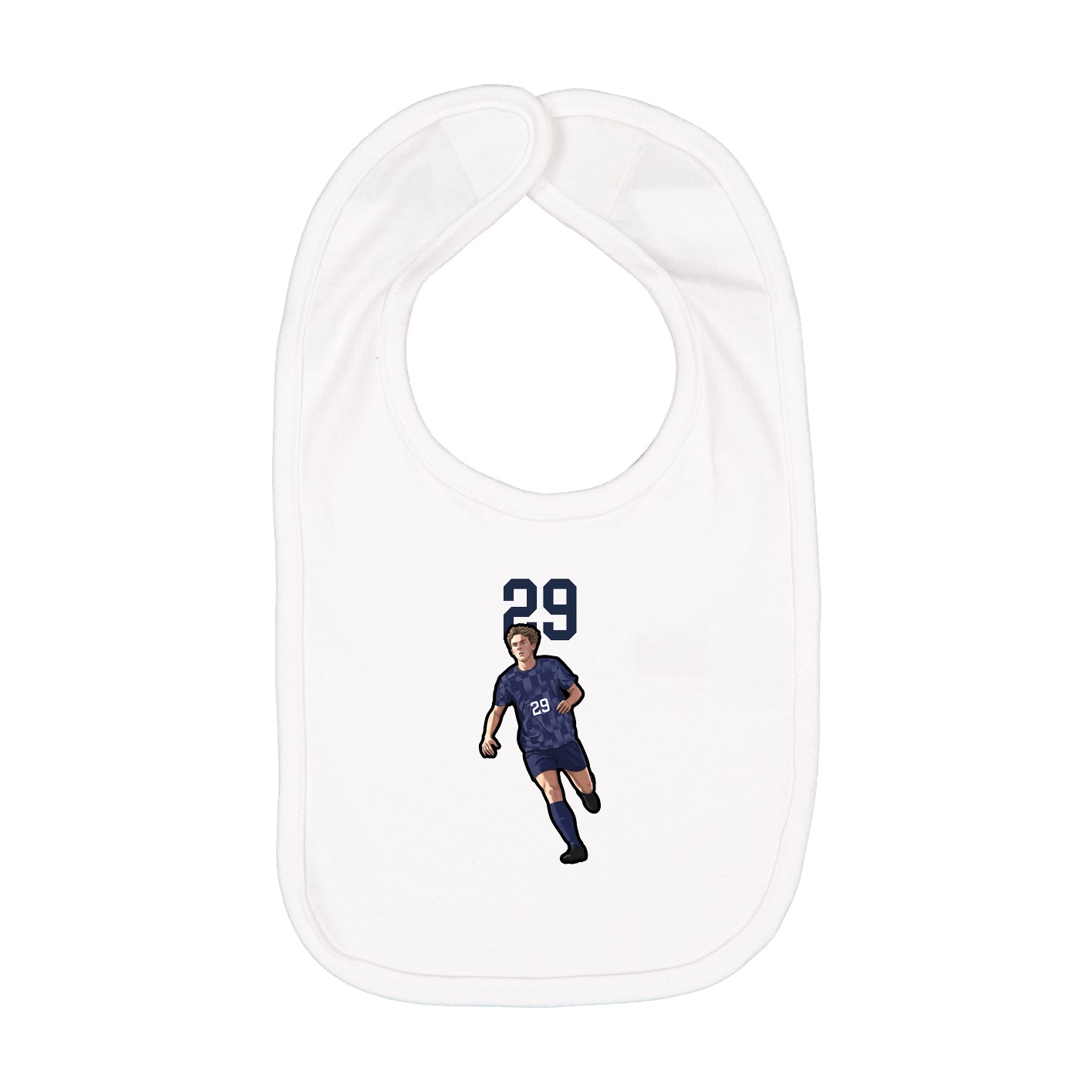 Infant Bib — Number Top in White