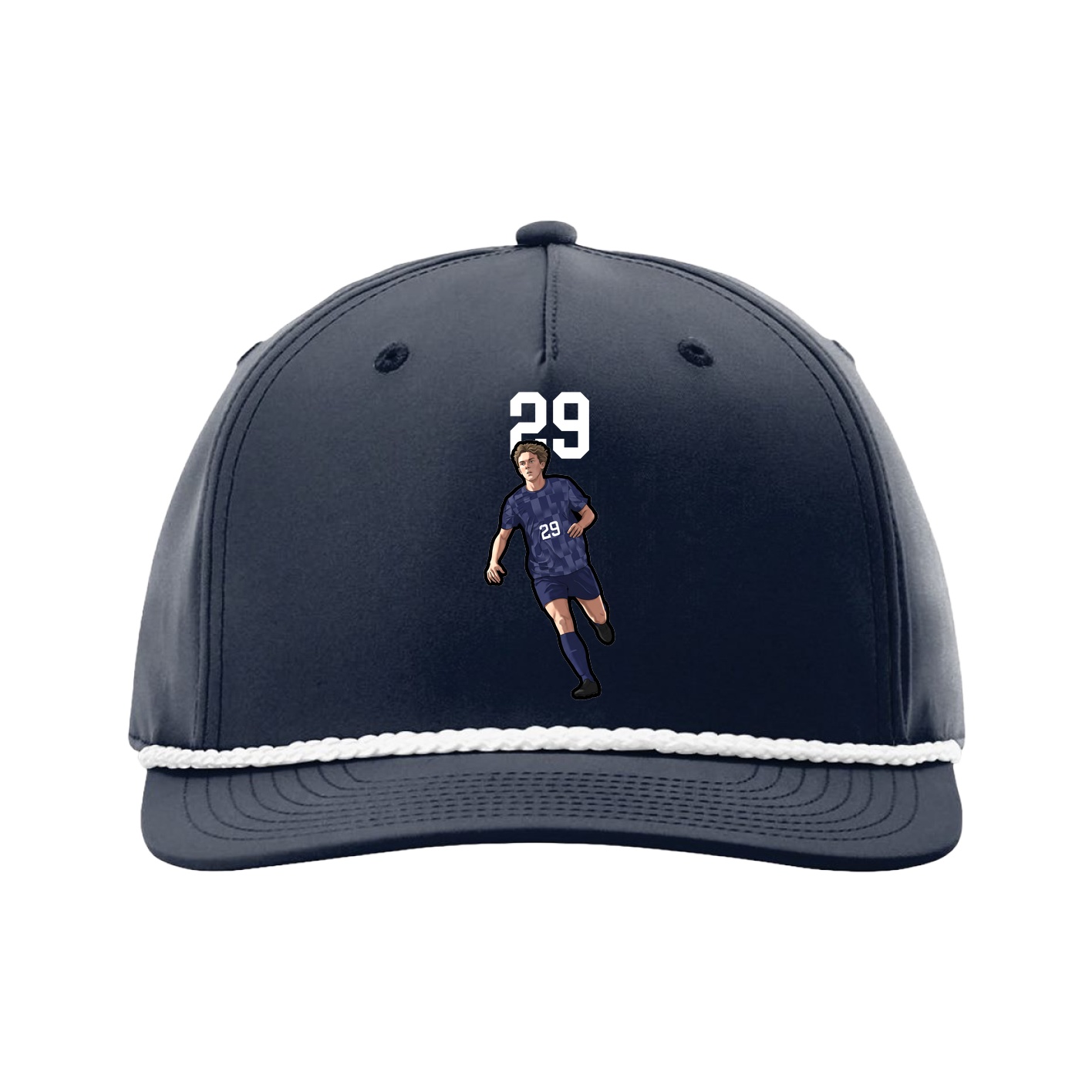 Five-Panel Classic Rope Cap — Number Top in Navy