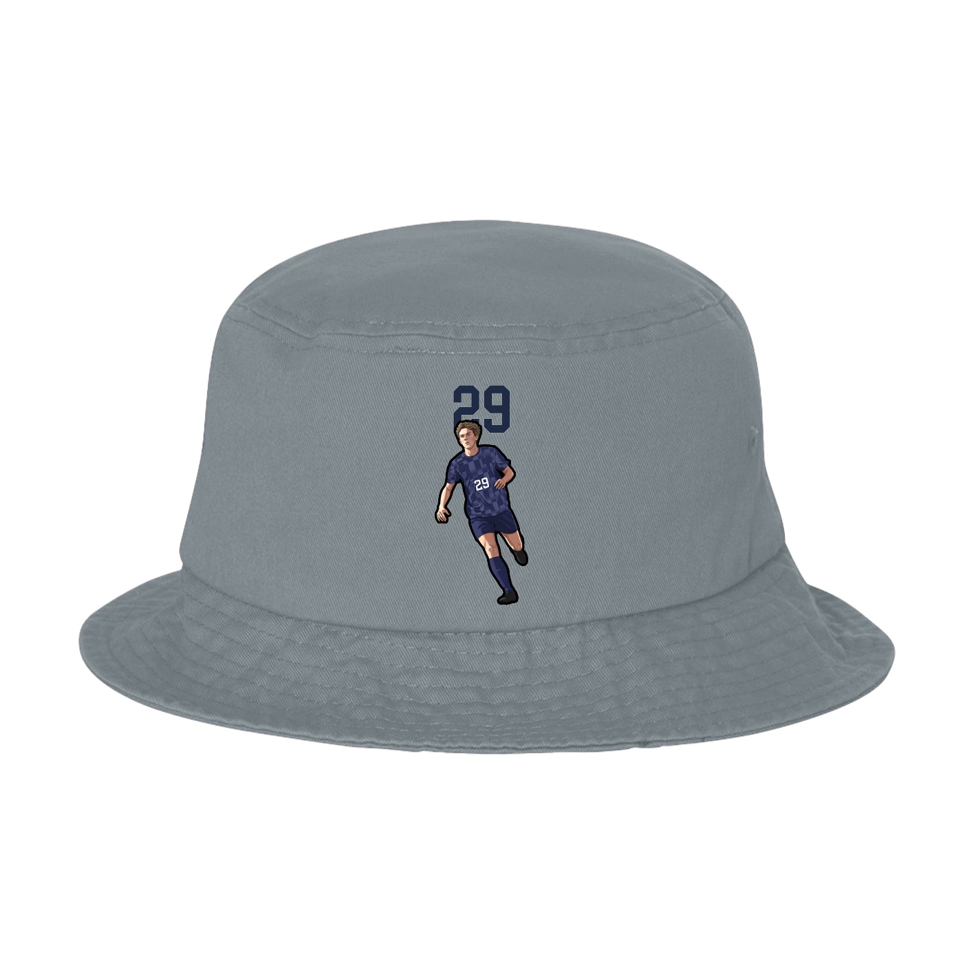 Bucket Cap — Number Top in Grey