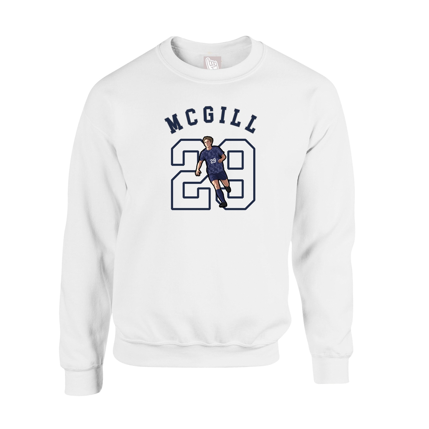 Fleece Crew — Shirsey Arch in White