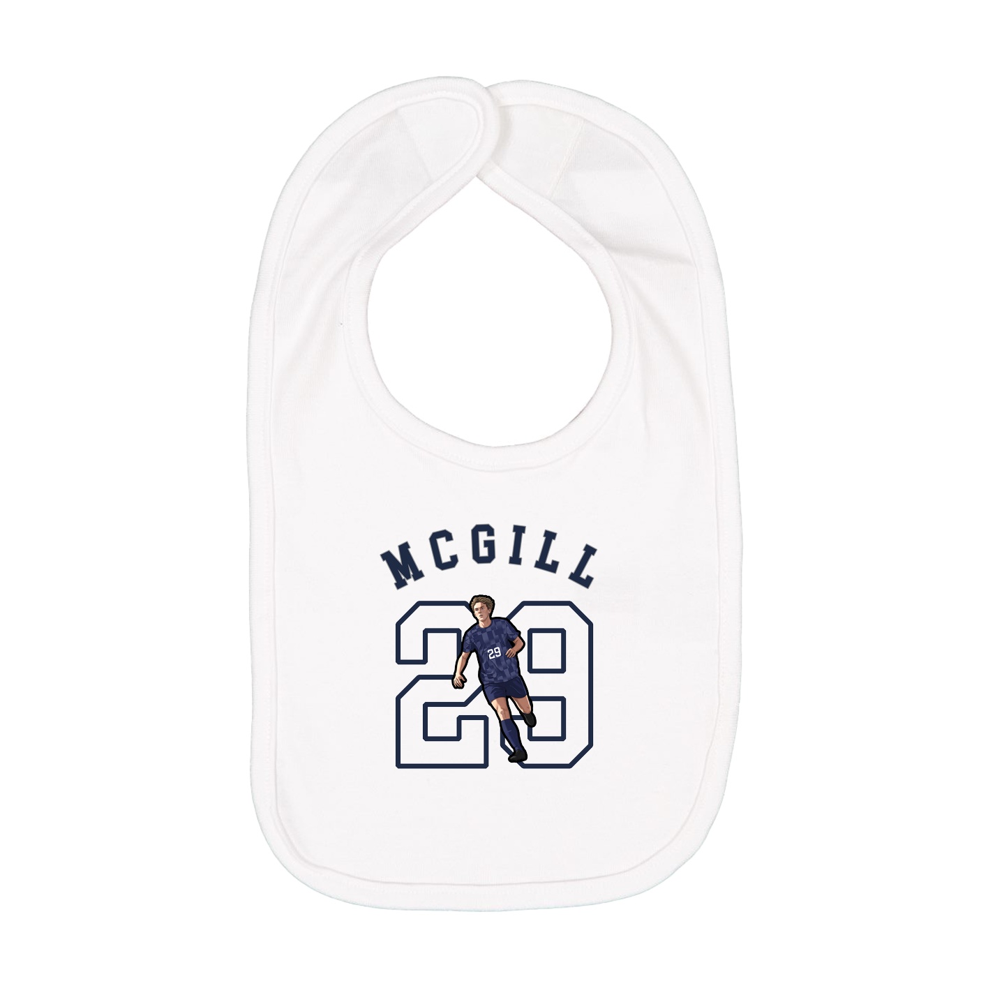 Infant Bib — Shirsey Arch in White