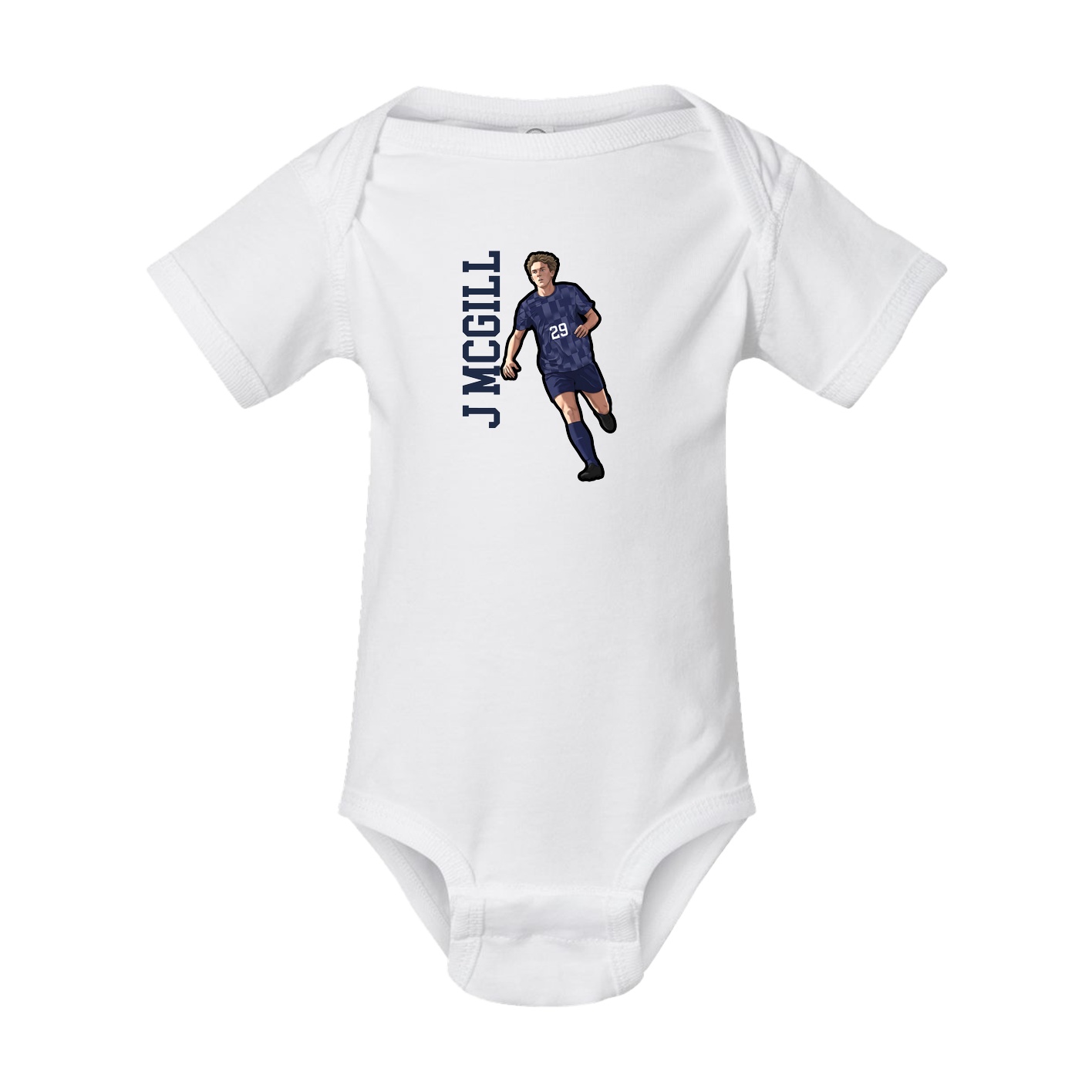 Baby Onesie — Name Vertical in White