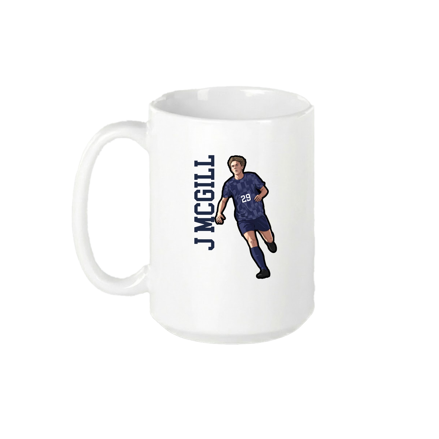 15oz Coffee Mug — Name Vertical in White