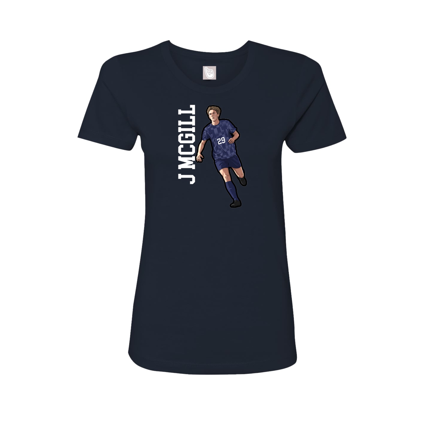 Womens Tee — Name Vertical in Navy