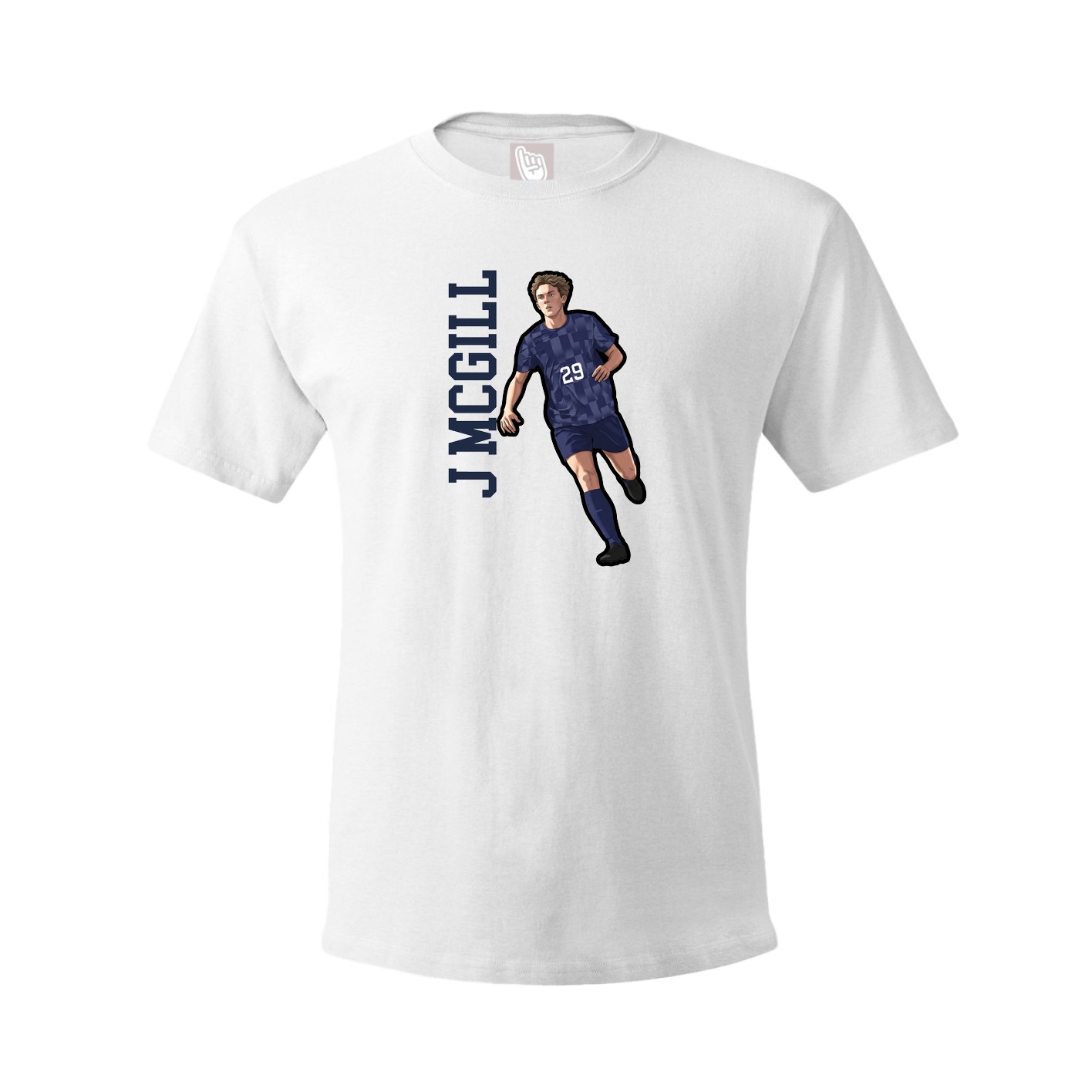 Youth Tee — Name Vertical in White