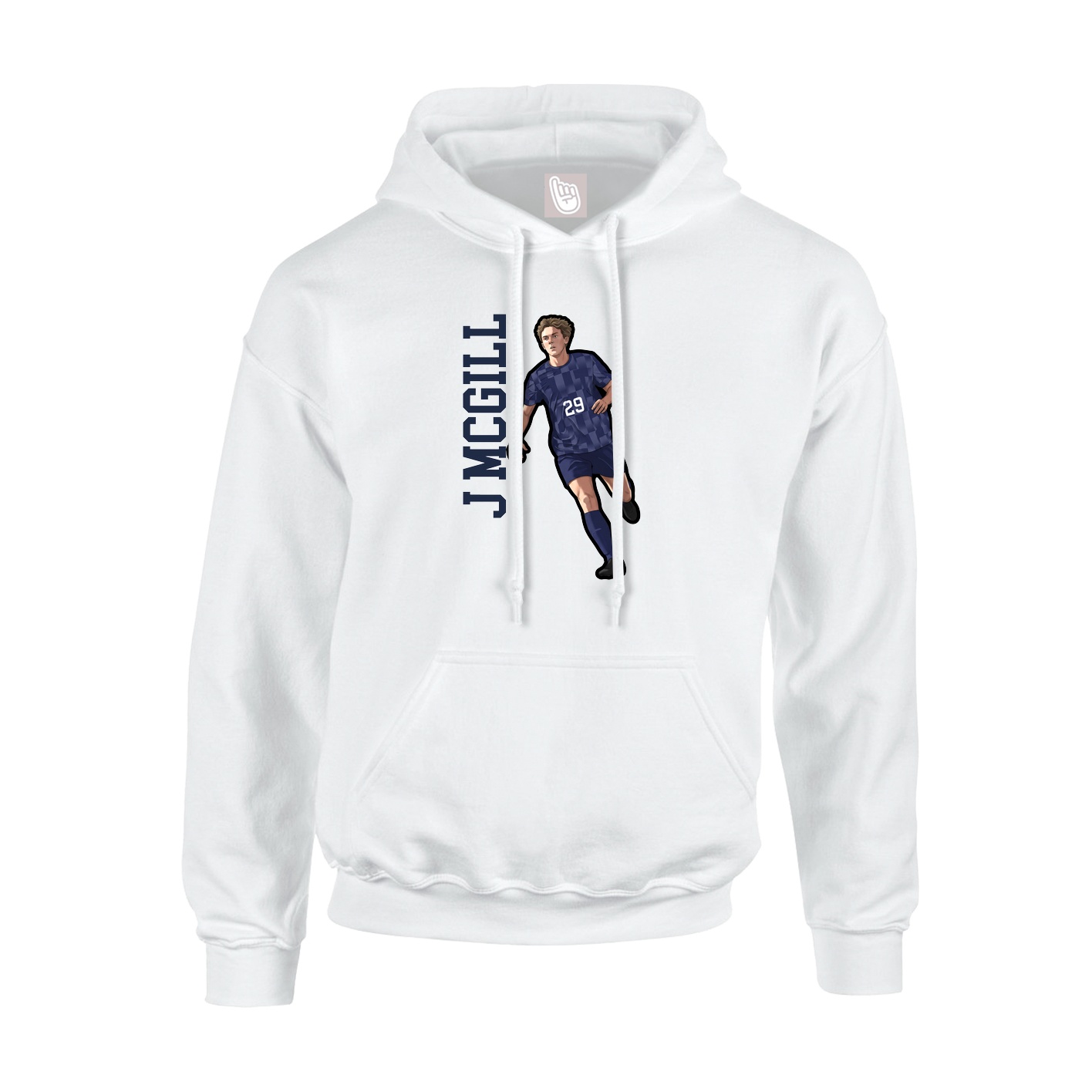 Hoodie — Name Vertical in White