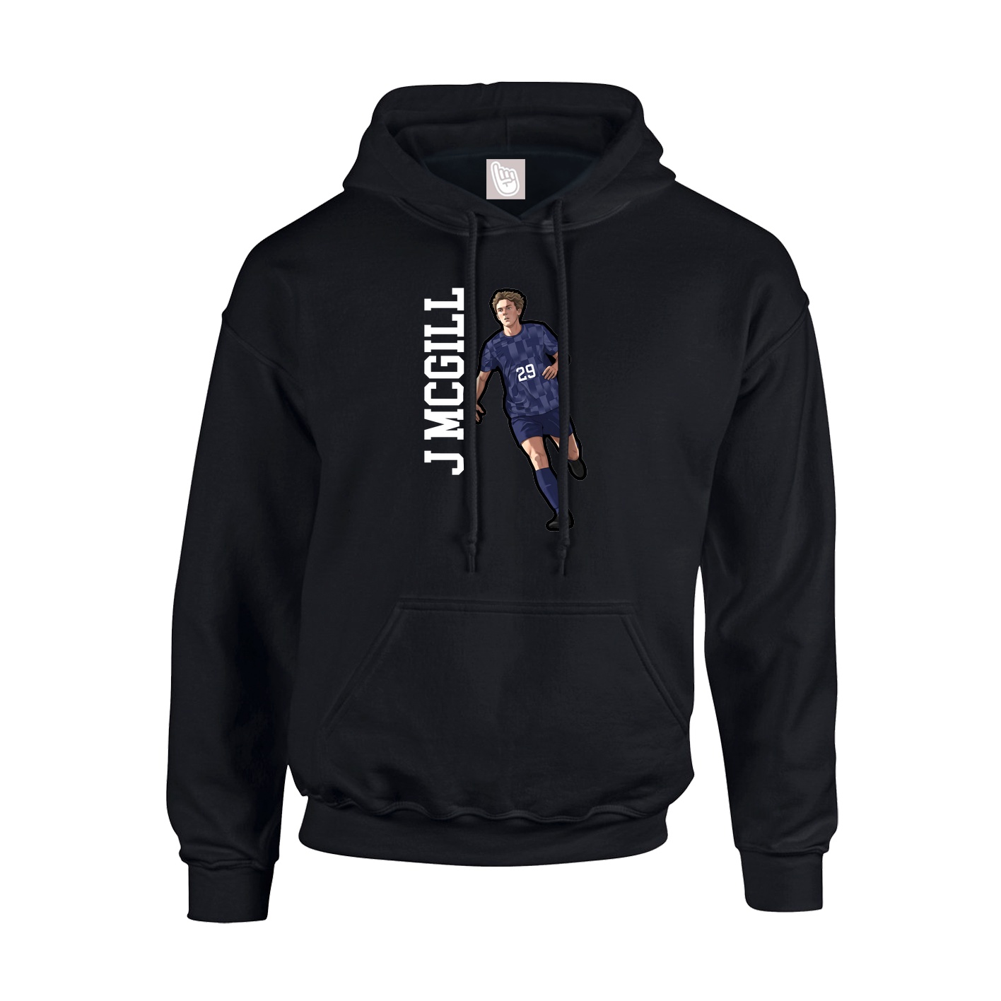 Youth Hoodie — Name Vertical in Black