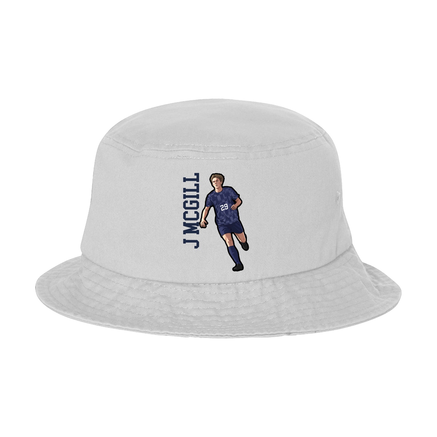 Bucket Cap — Name Vertical in White