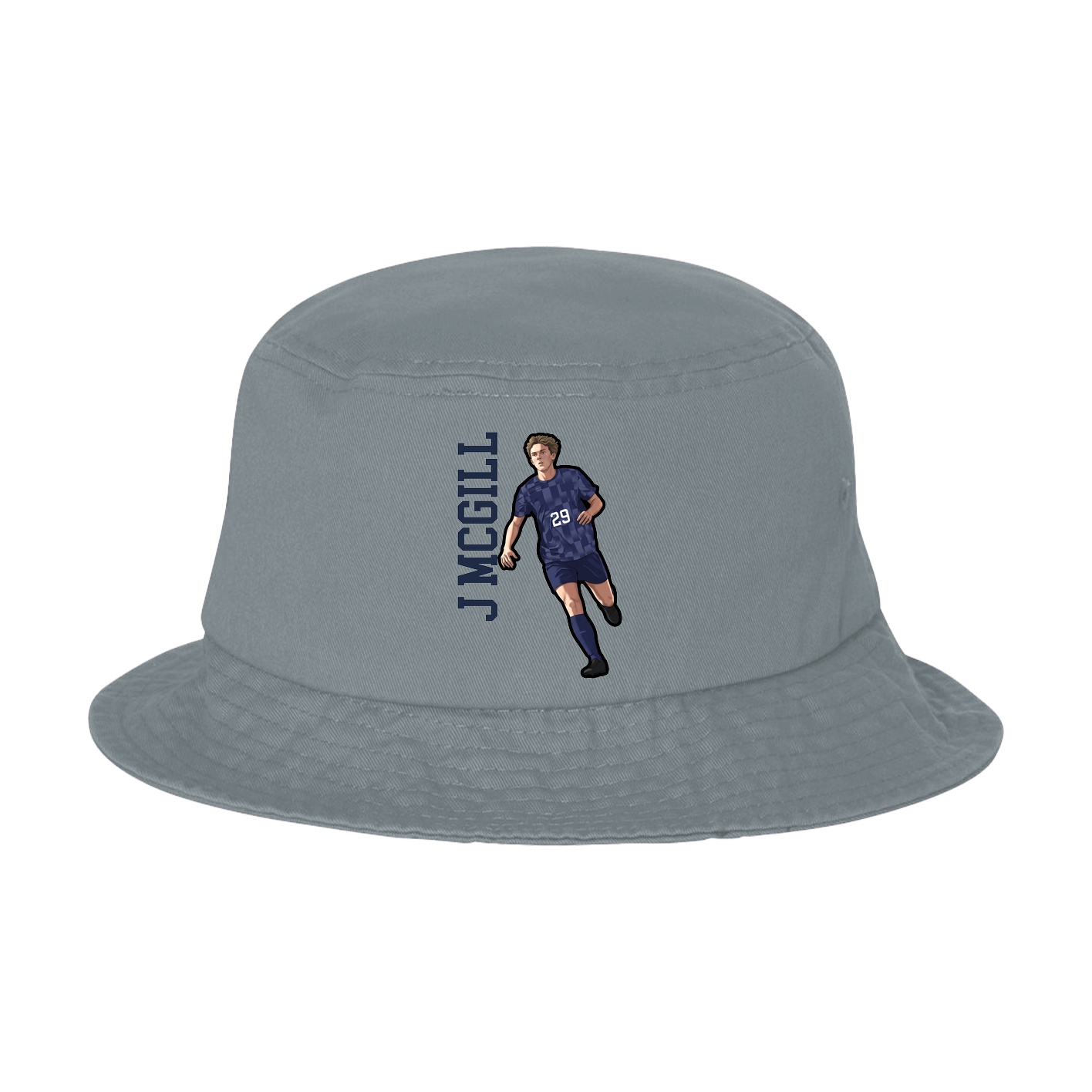 Bucket Cap — Name Vertical in Grey