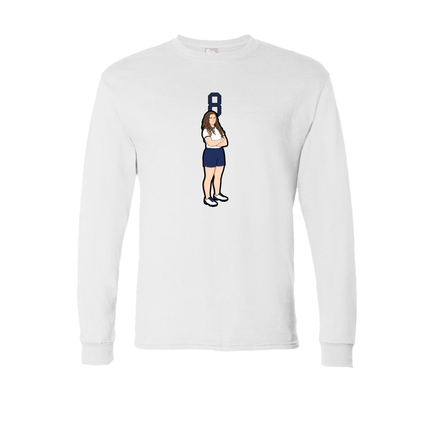 Long Sleeve Tee — Number Top in White