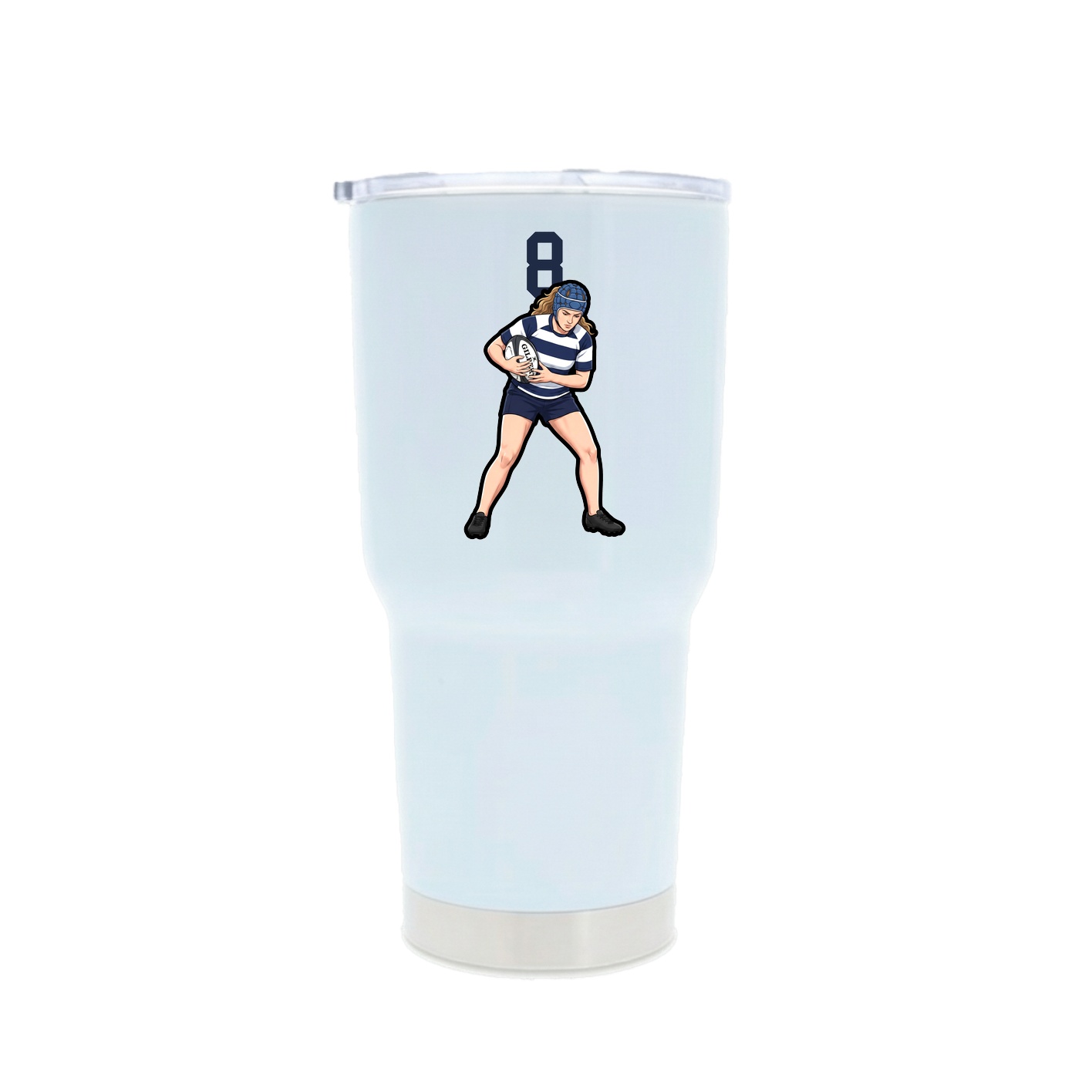 30oz Stainless Steel Tumbler — Number Top in White