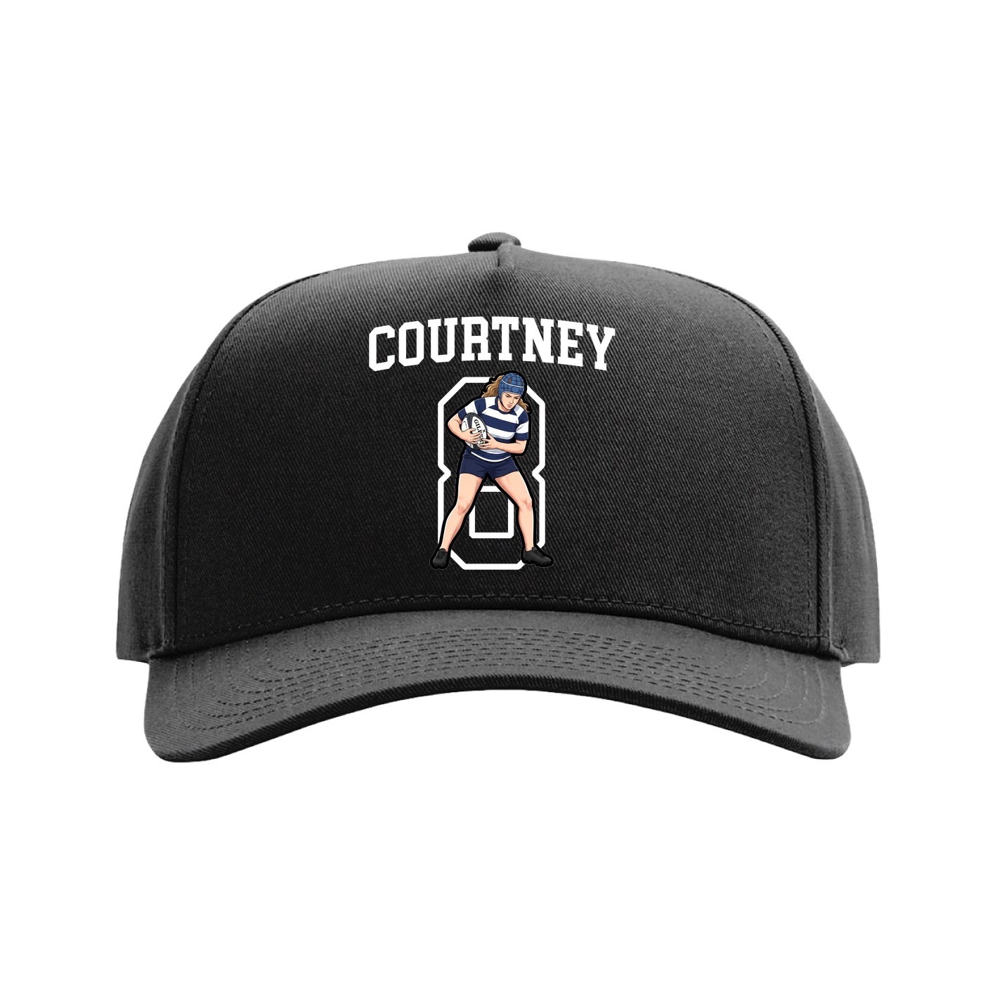 Full Fabric Five-Panel Champ Cap — Shirsey in Black