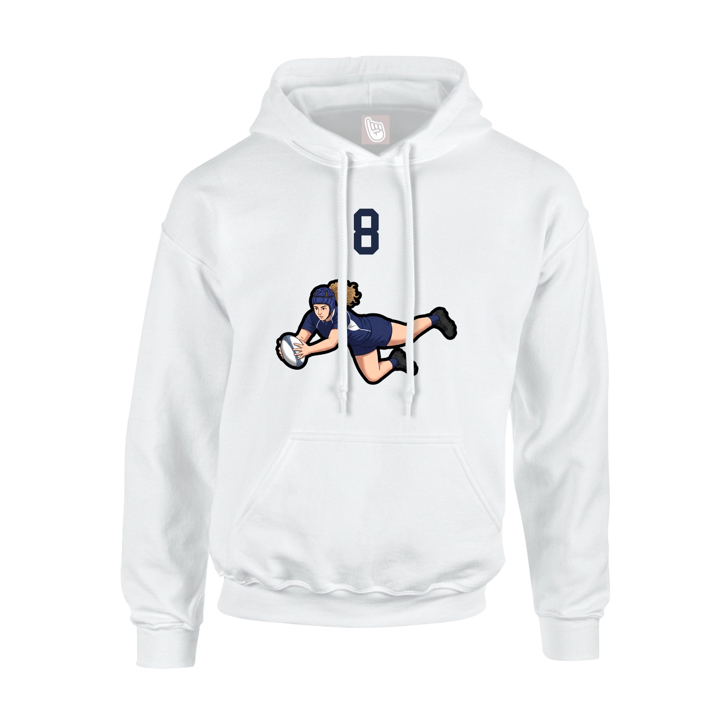 Youth Hoodie — Number Top in White