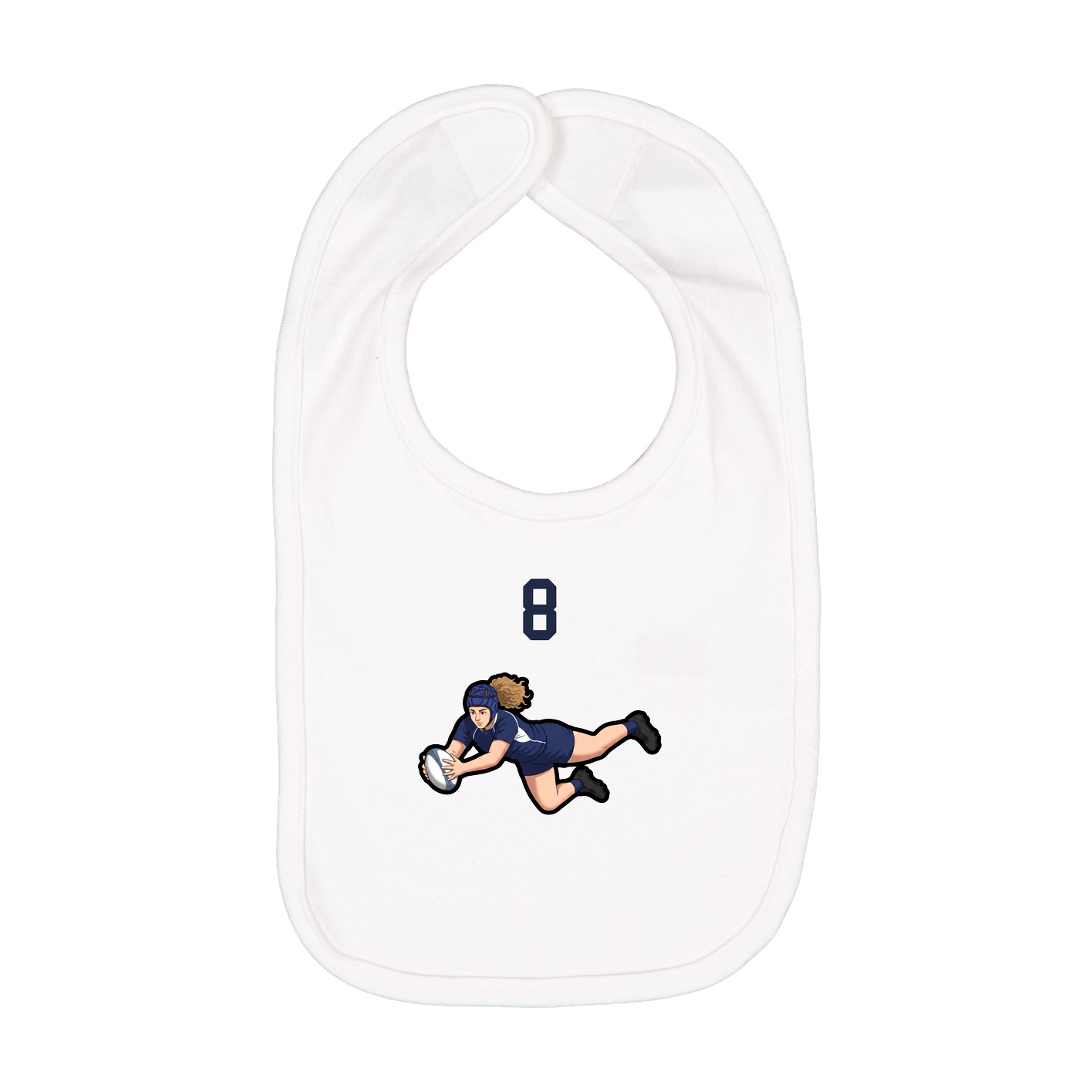 Infant Bib — Number Top in White