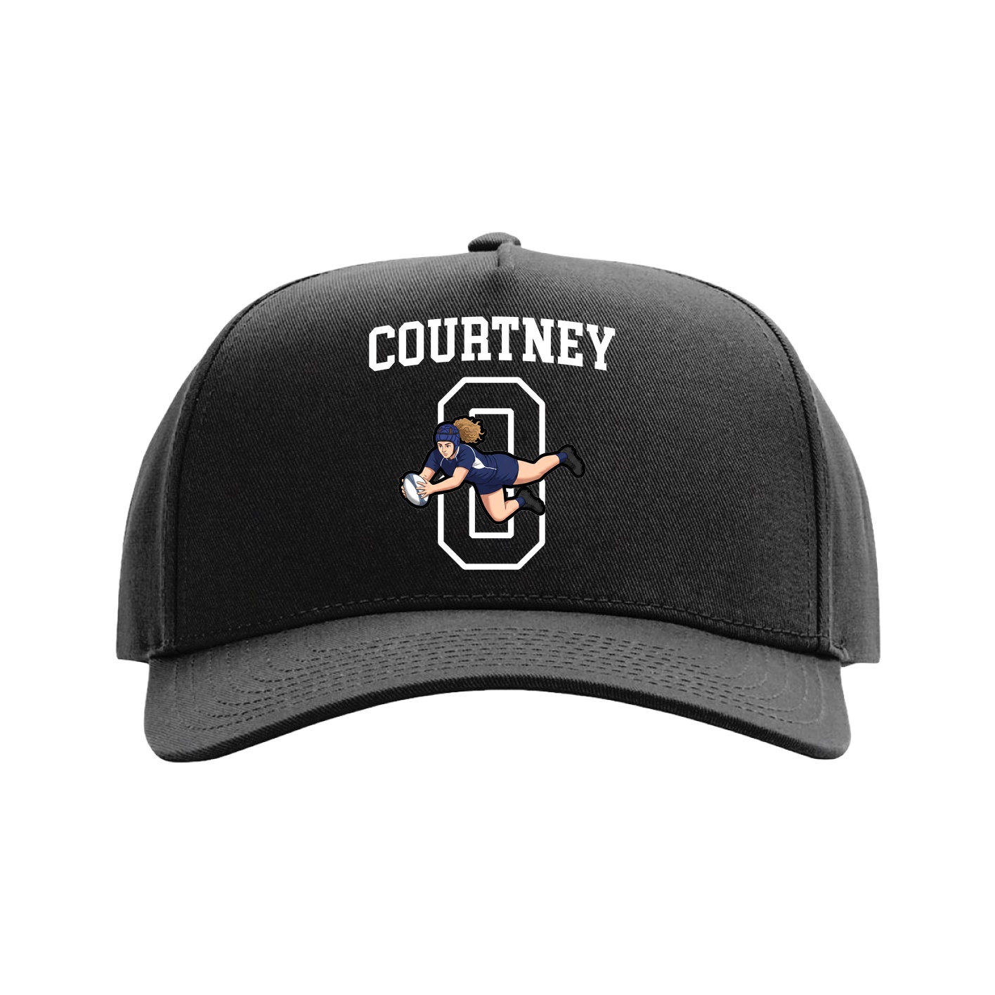 Full Fabric Five-Panel Champ Cap — Shirsey in Black