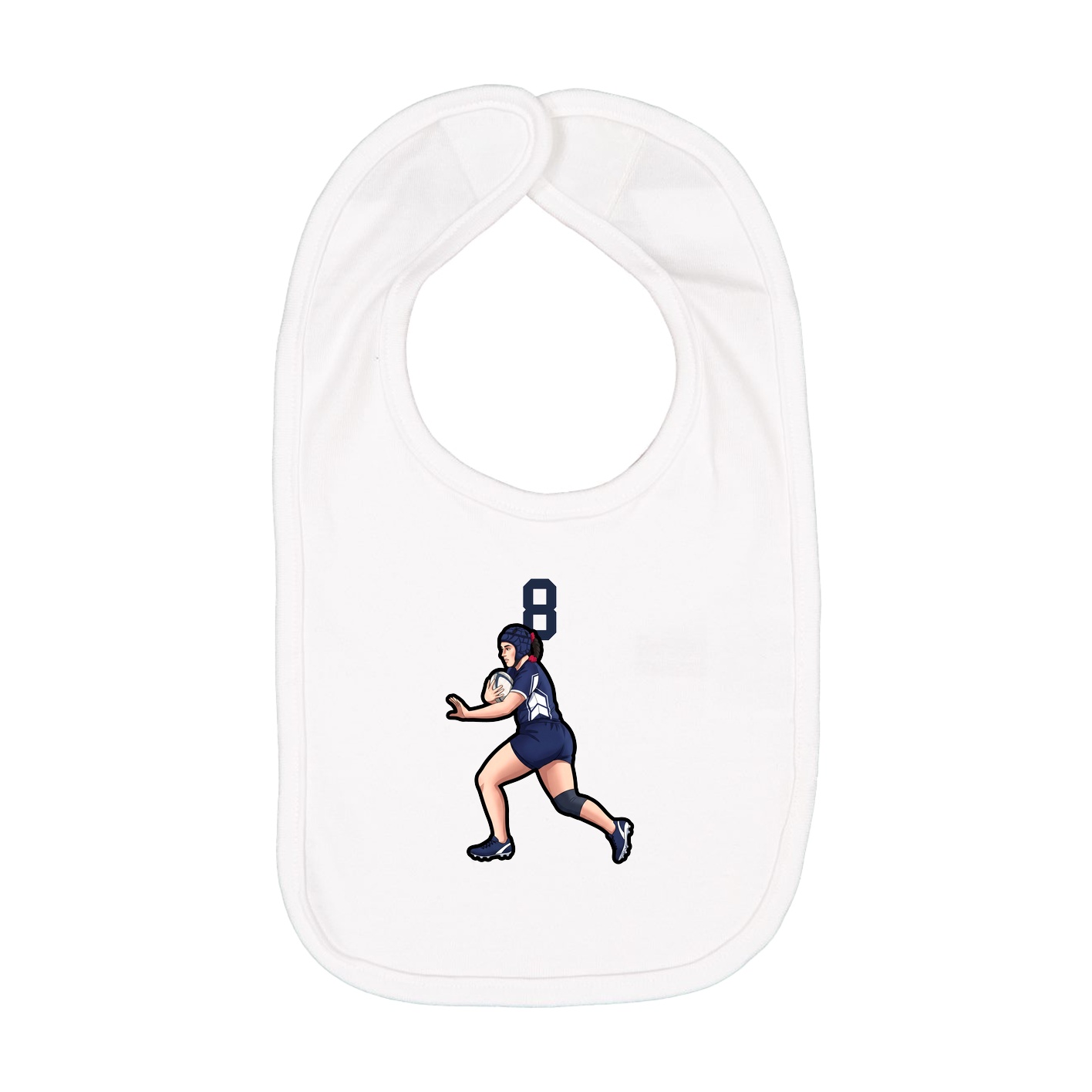 Infant Bib — Number Top in White