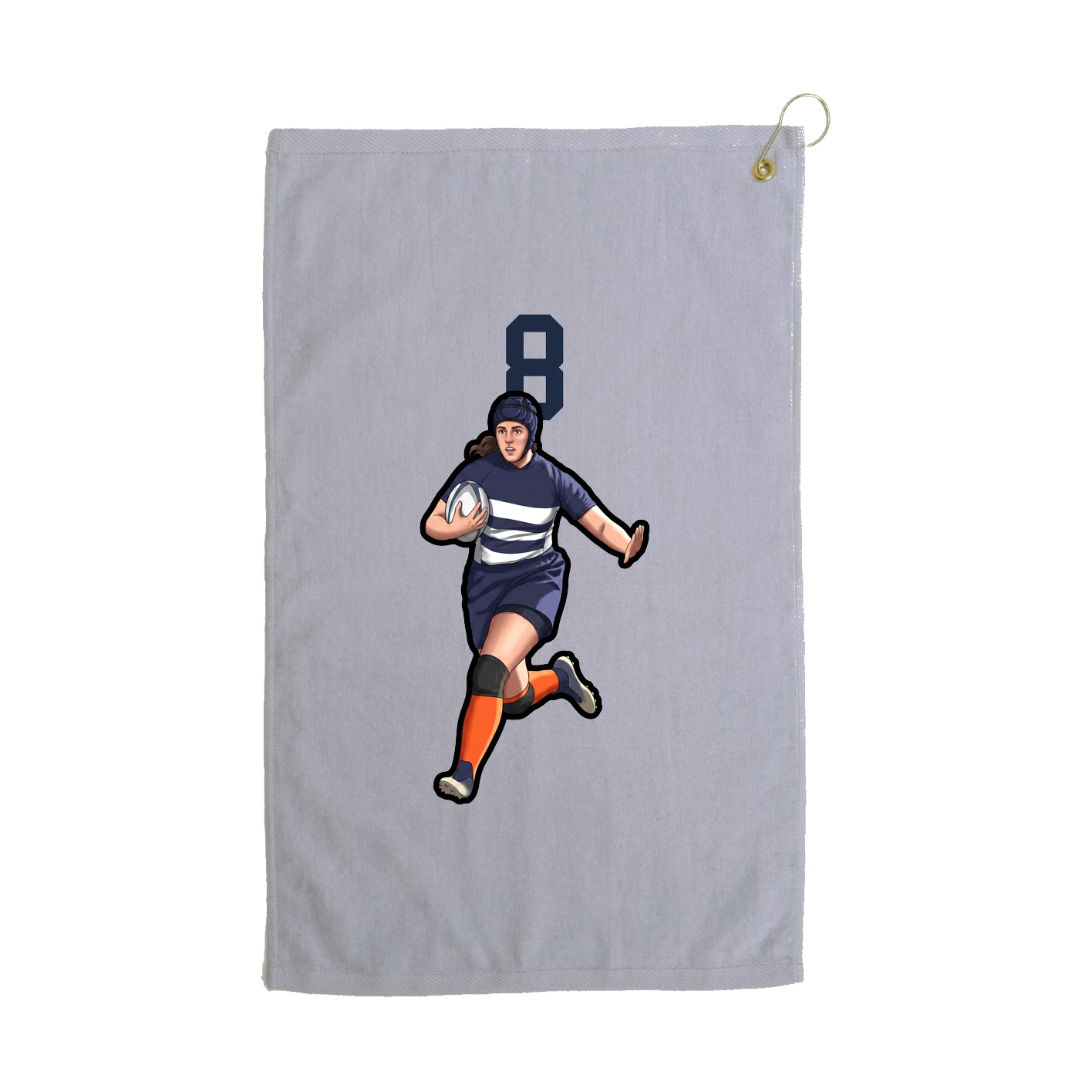 Golf Towel — Number Top in Grey