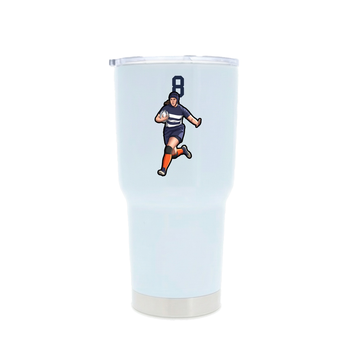 30oz Stainless Steel Tumbler — Number Top in White