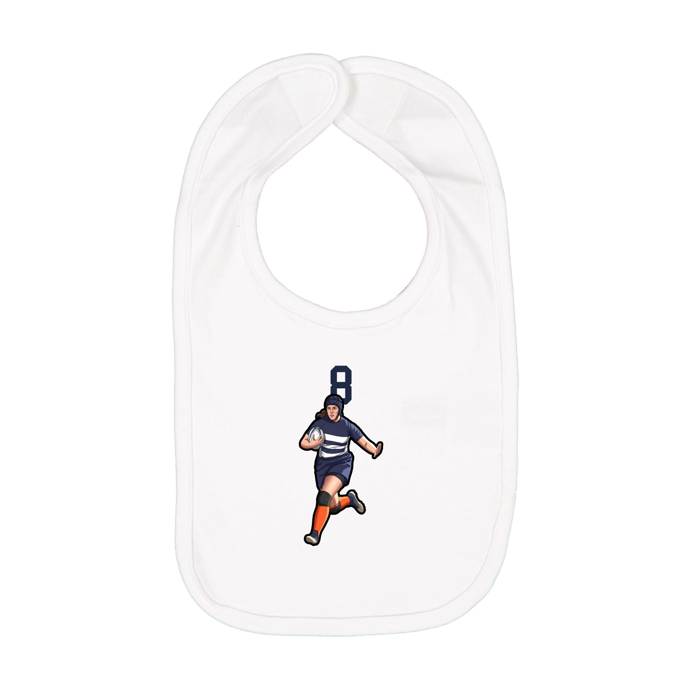 Infant Bib — Number Top in White