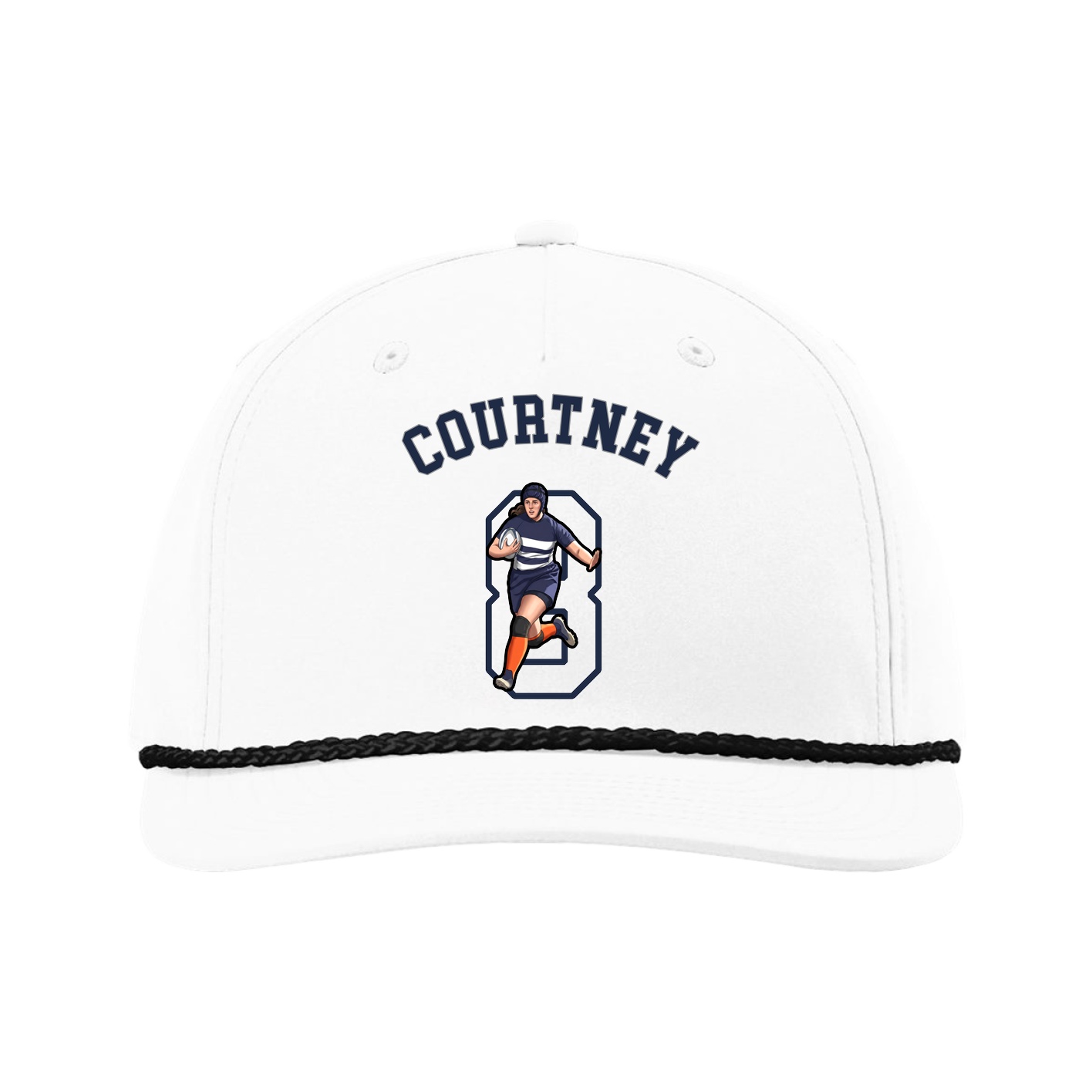 Five-Panel Classic Rope Cap — Shirsey Arch in White