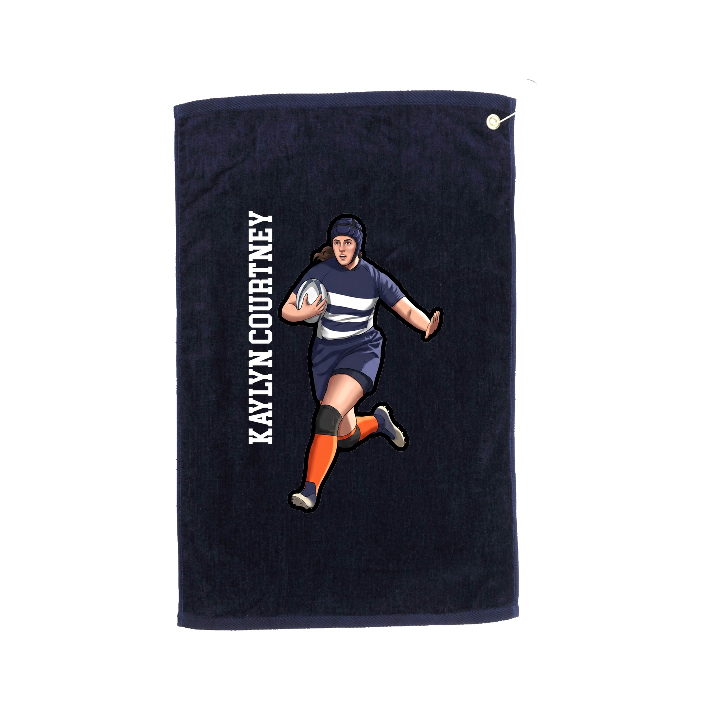 Golf Towel — Name Vertical in Navy