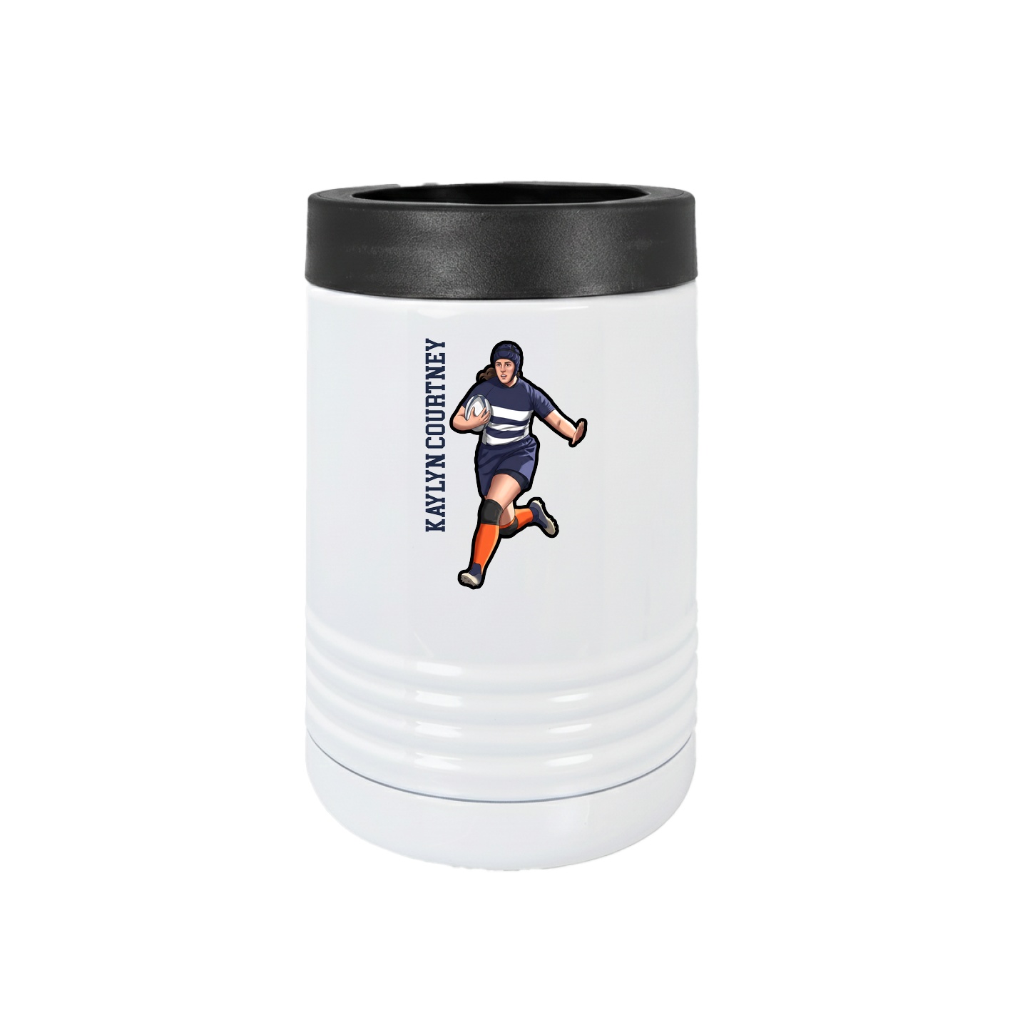 Beverage Holder — Name Vertical in White