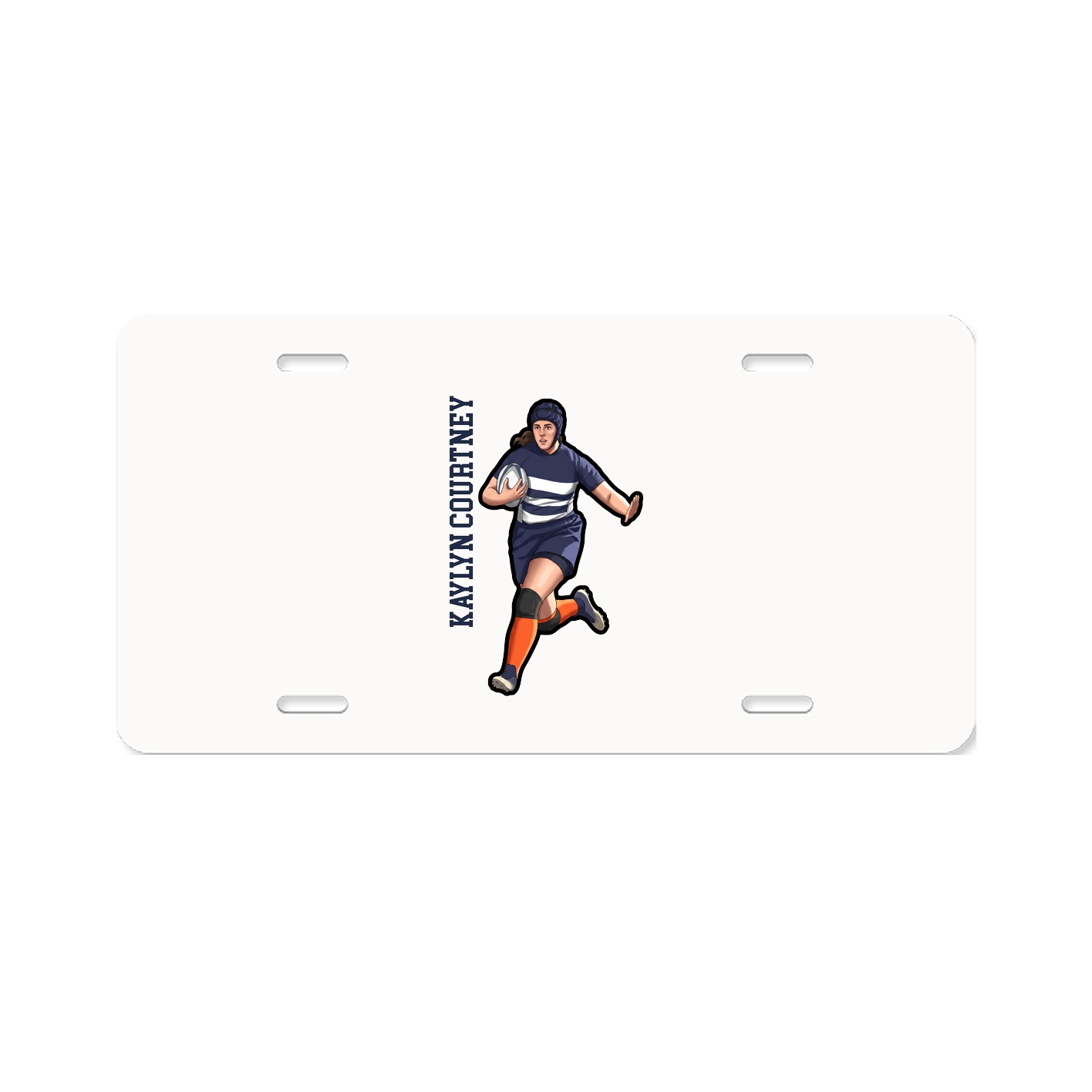 License Plate — Name Vertical in Classic