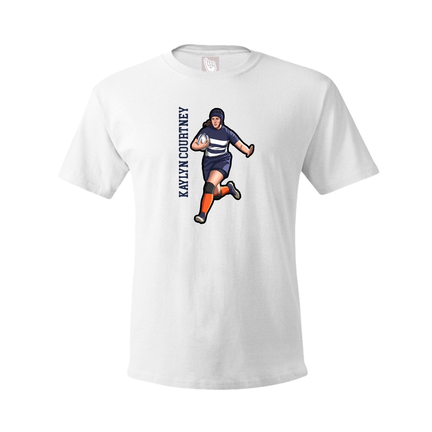 Tee — Name Vertical in White