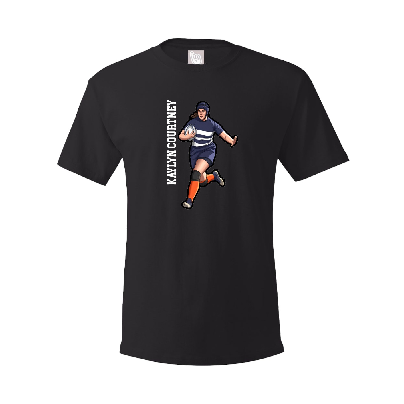 Youth Tee — Name Vertical in Black