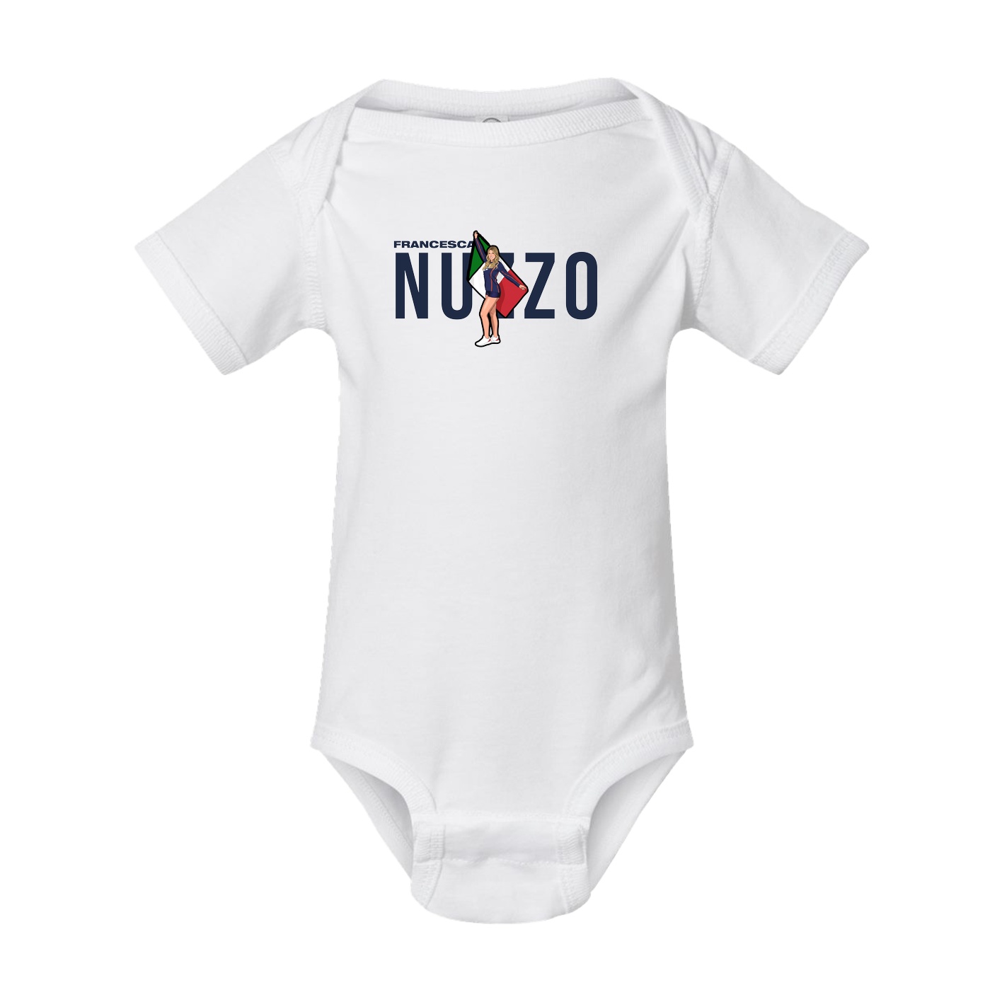 Baby Onesie — Player Name in White