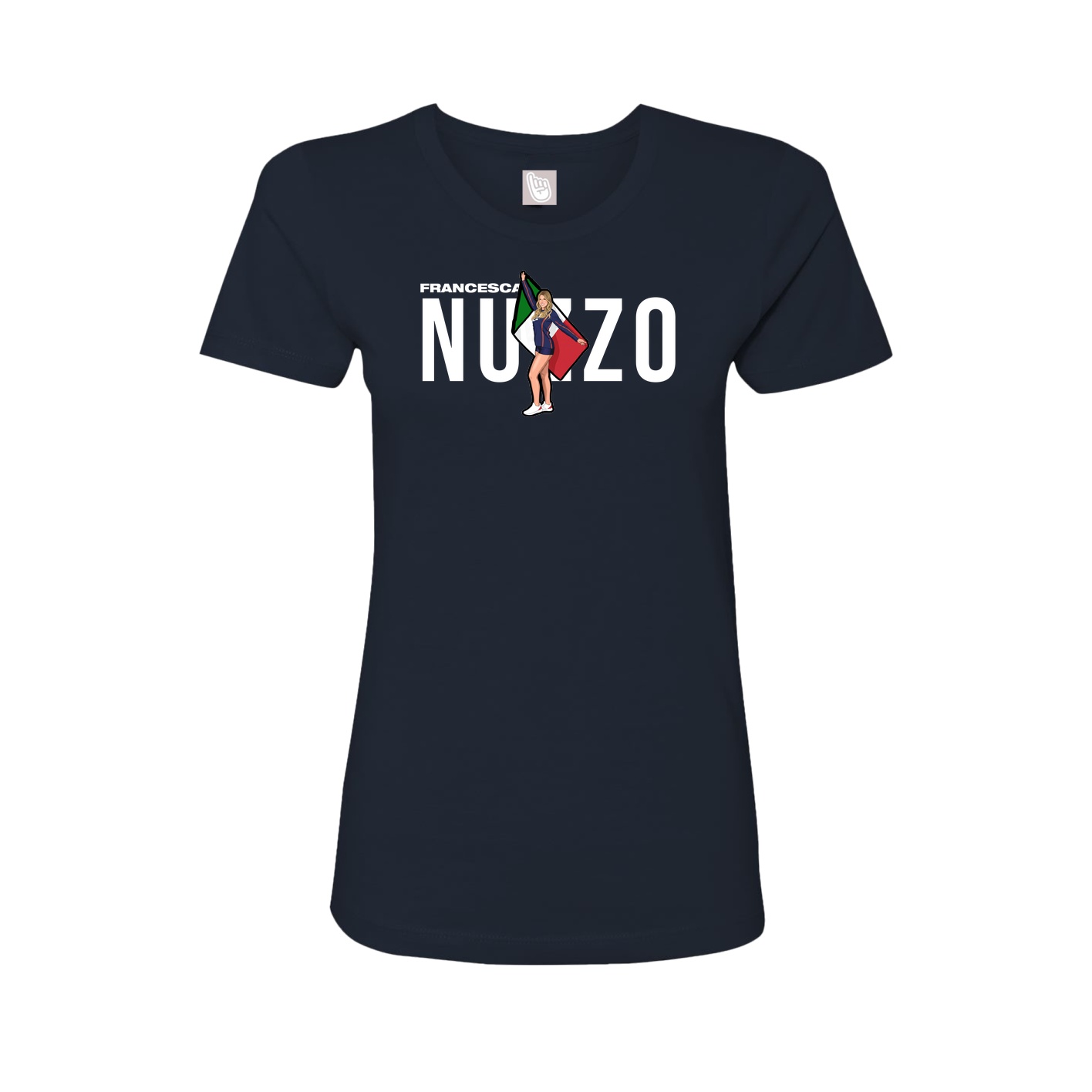 Fitted Women's Tee — Player Name in Navy