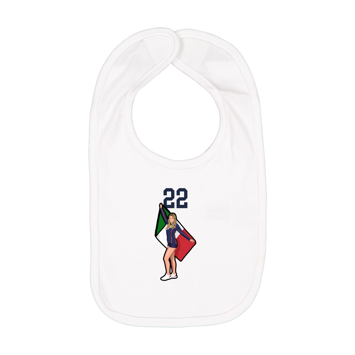 Infant Bib — Number Top in White