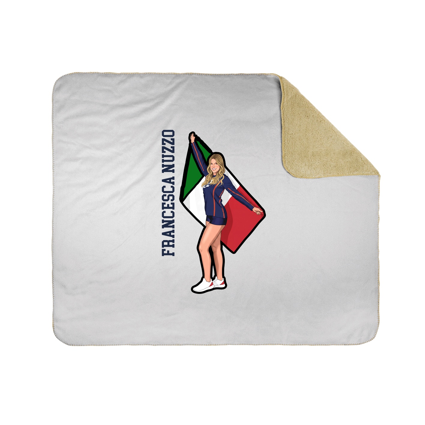 Throw Blanket — Name Vertical in White