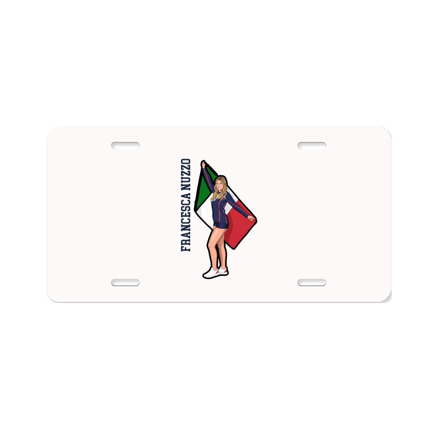 License Plate — Name Vertical in Classic